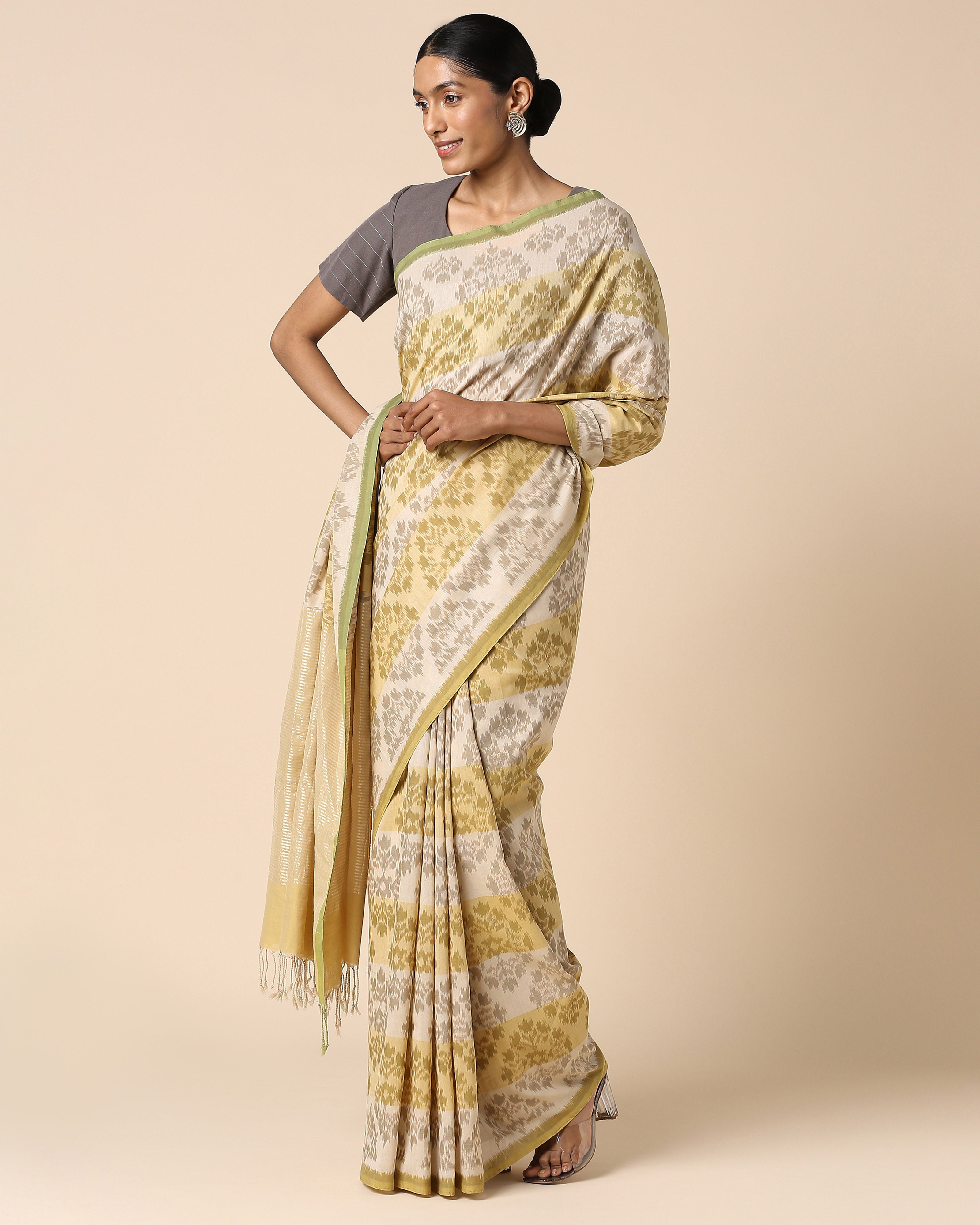 Myaan Pochampally Weft Ikat Cotton Saree