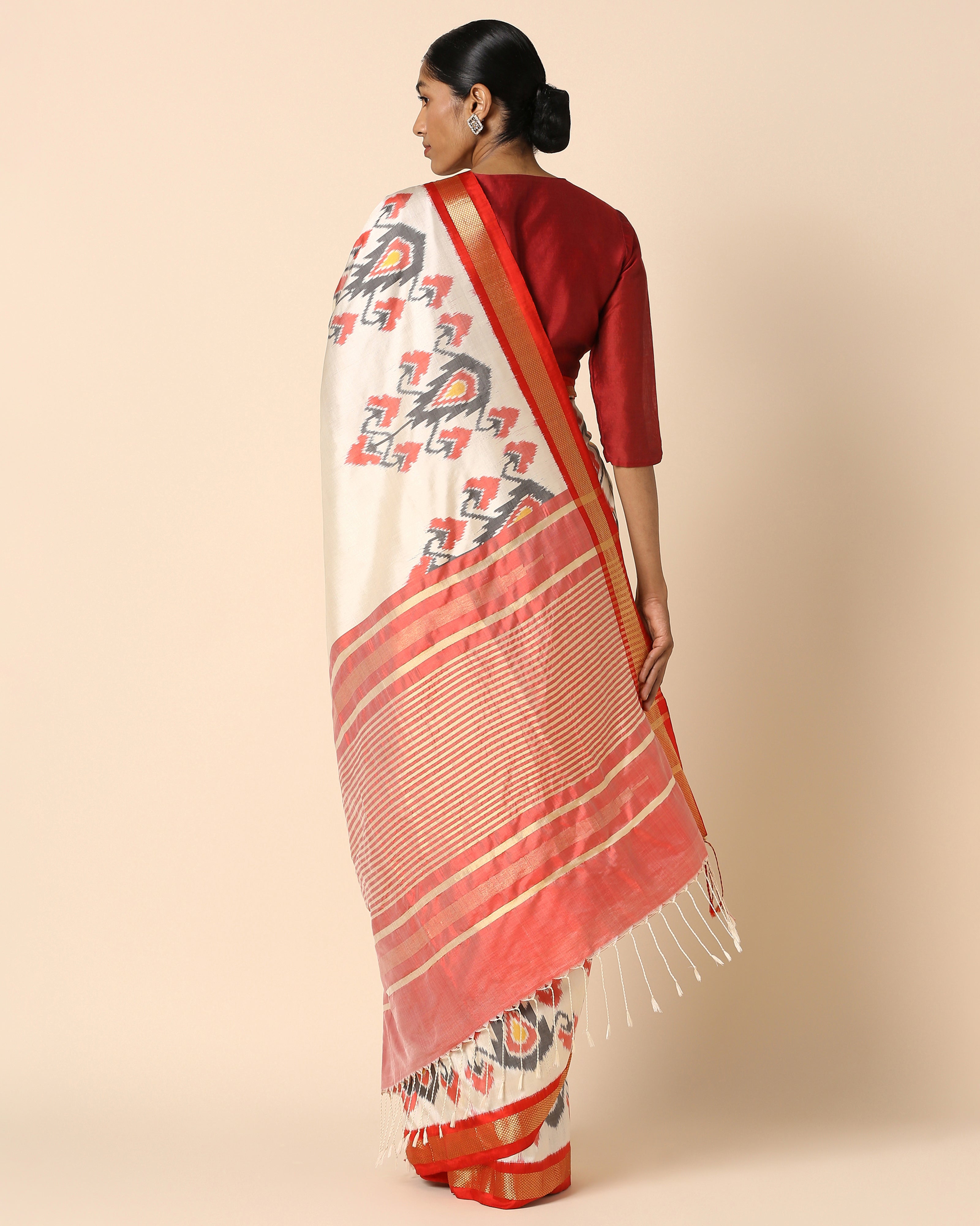 Jigna Pochampally Weft Ikat Silk Saree