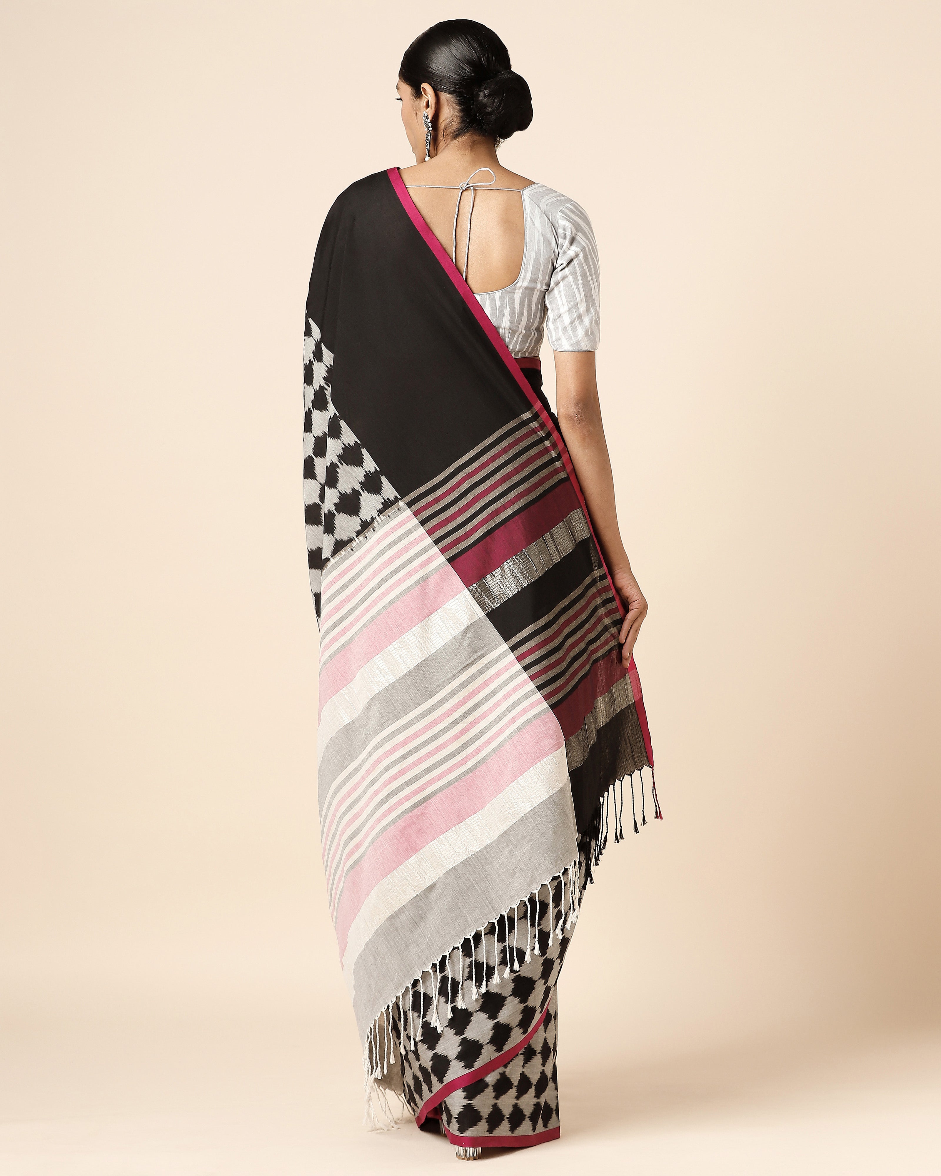 Tayja Pochampally Warp Ikat Cotton Saree