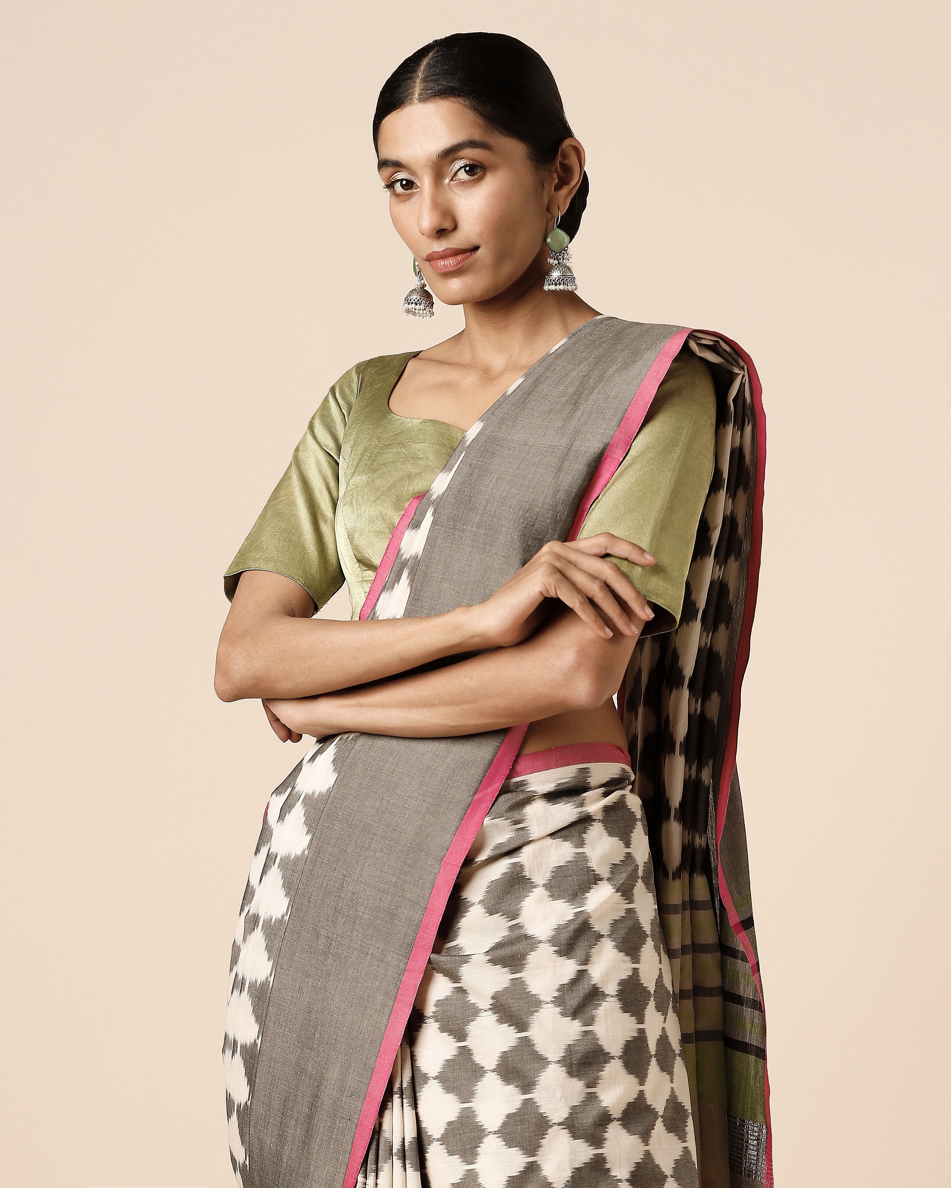 Tayja Pochampally Warp Ikat Cotton Saree