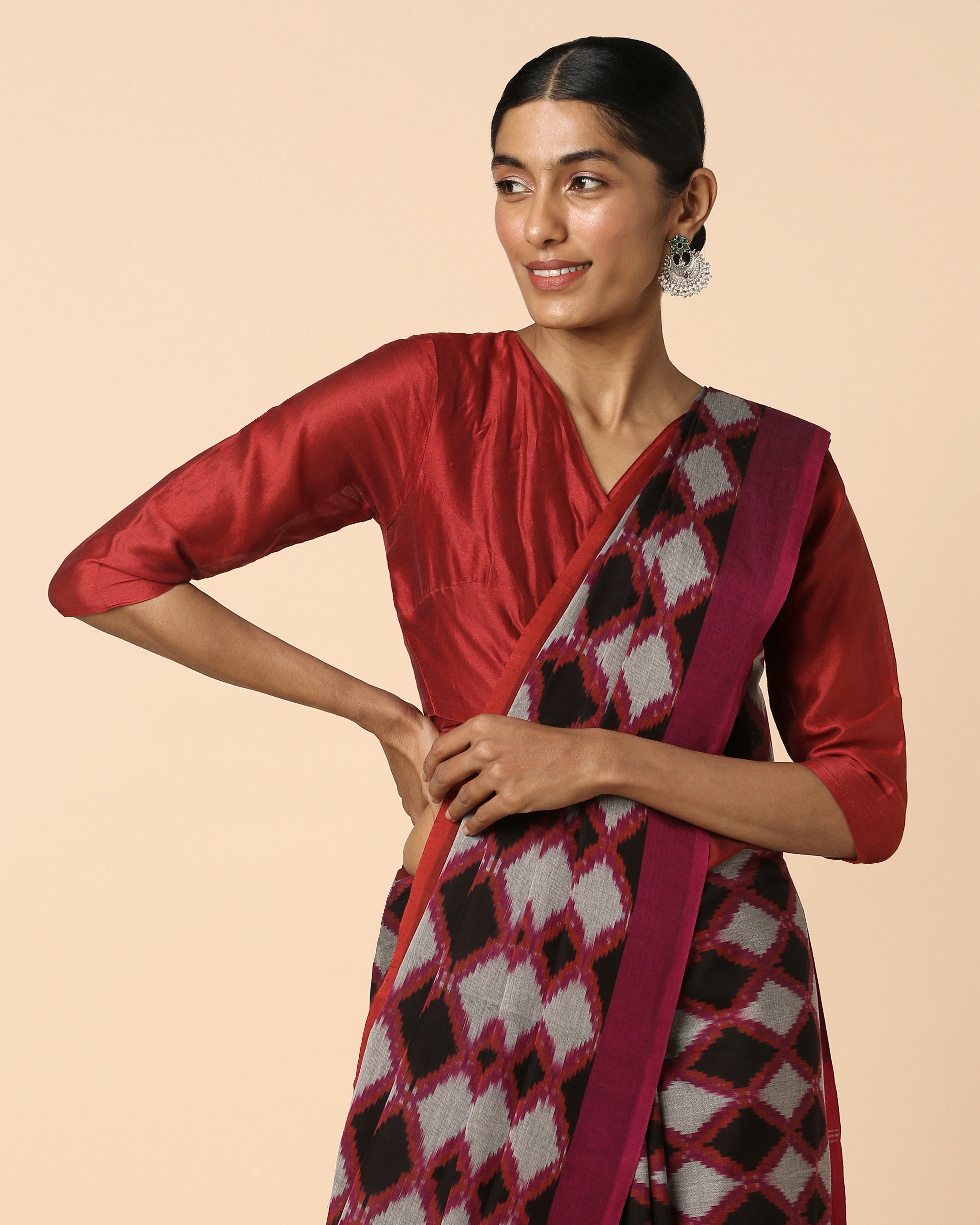 Varna Pochampally Warp Ikat Cotton Saree
