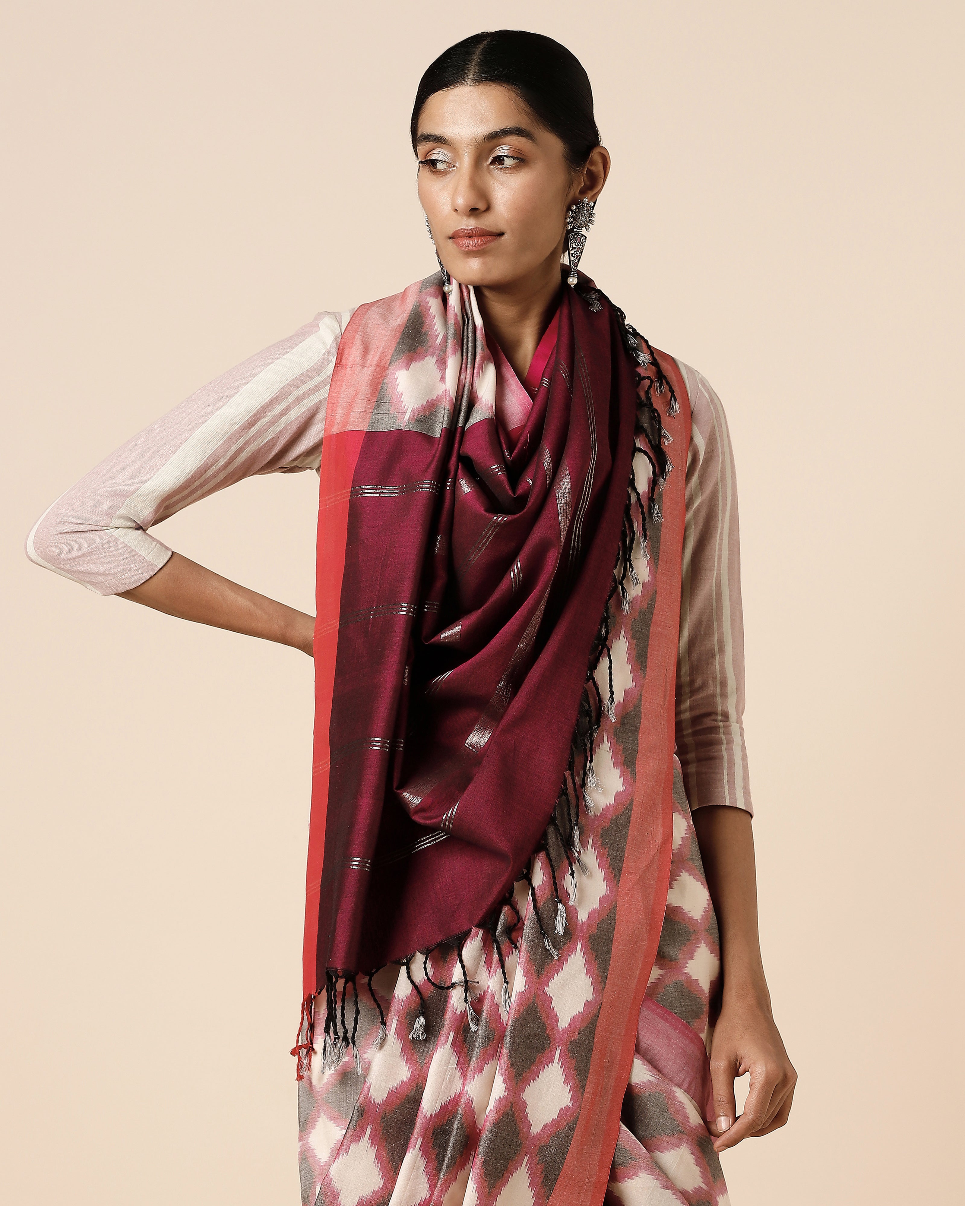 Varna Pochampally Warp Ikat Cotton Saree