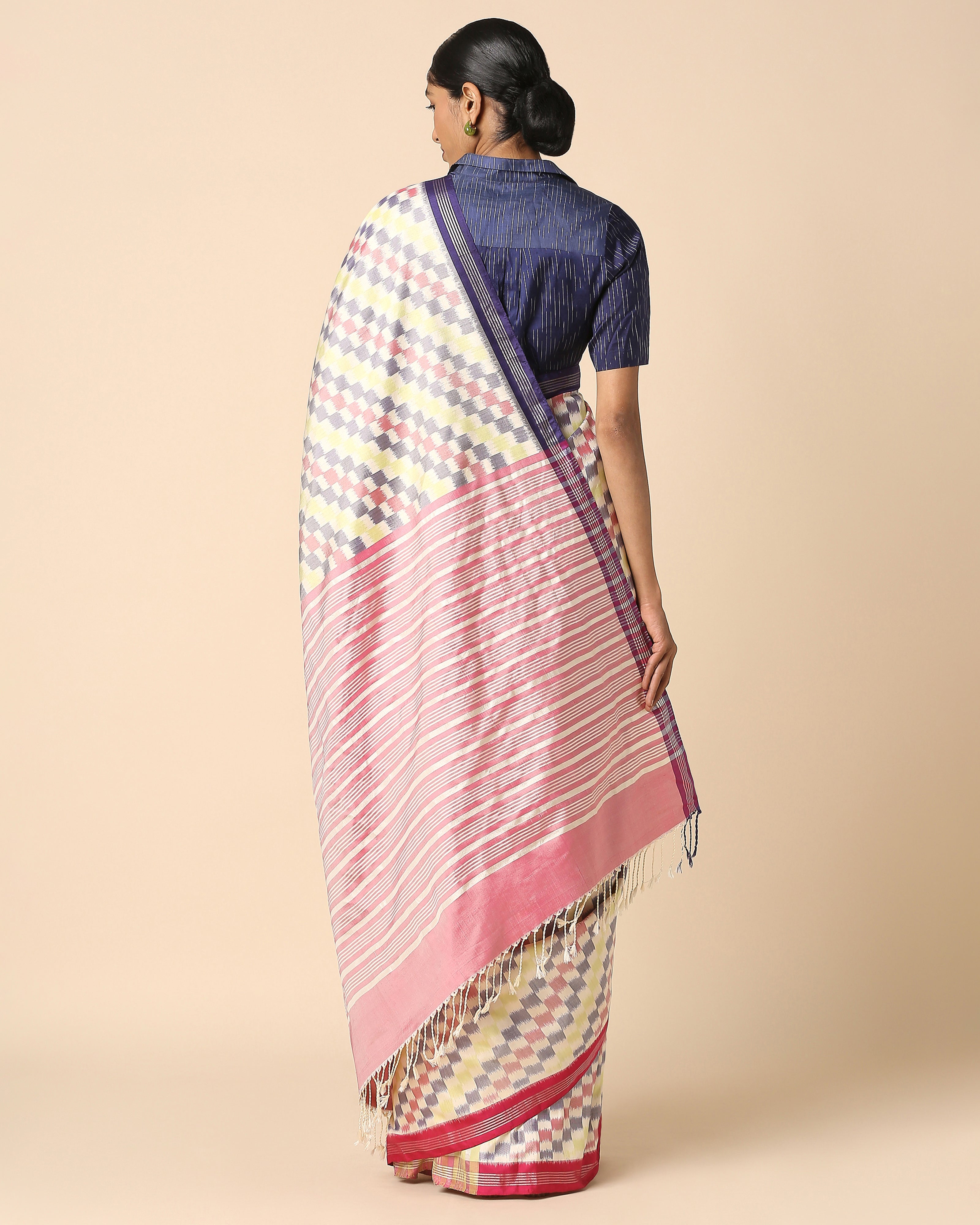 Aayana Pochampally Weft Ikat Silk Saree