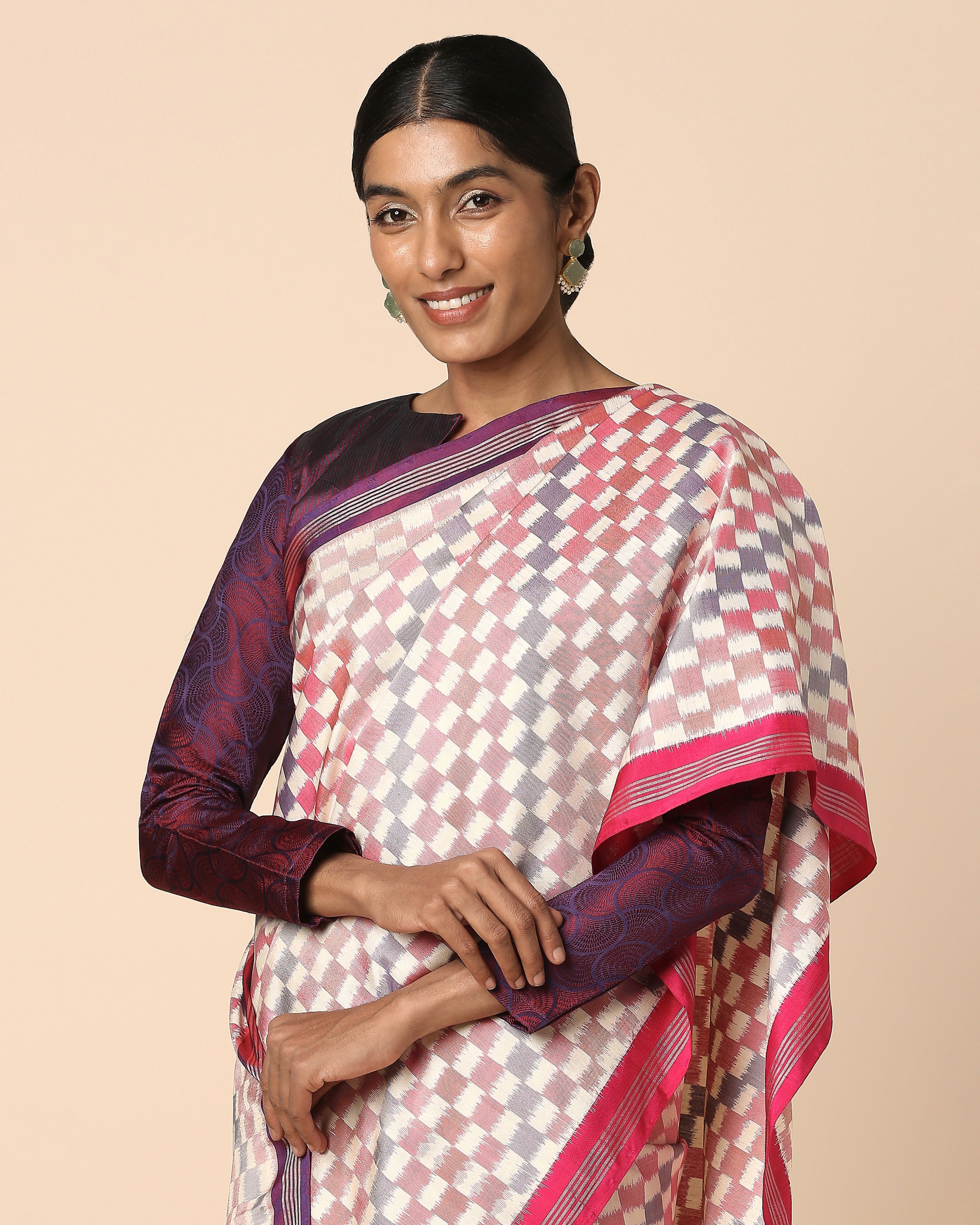 Aayana Pochampally Weft Ikat Silk Saree