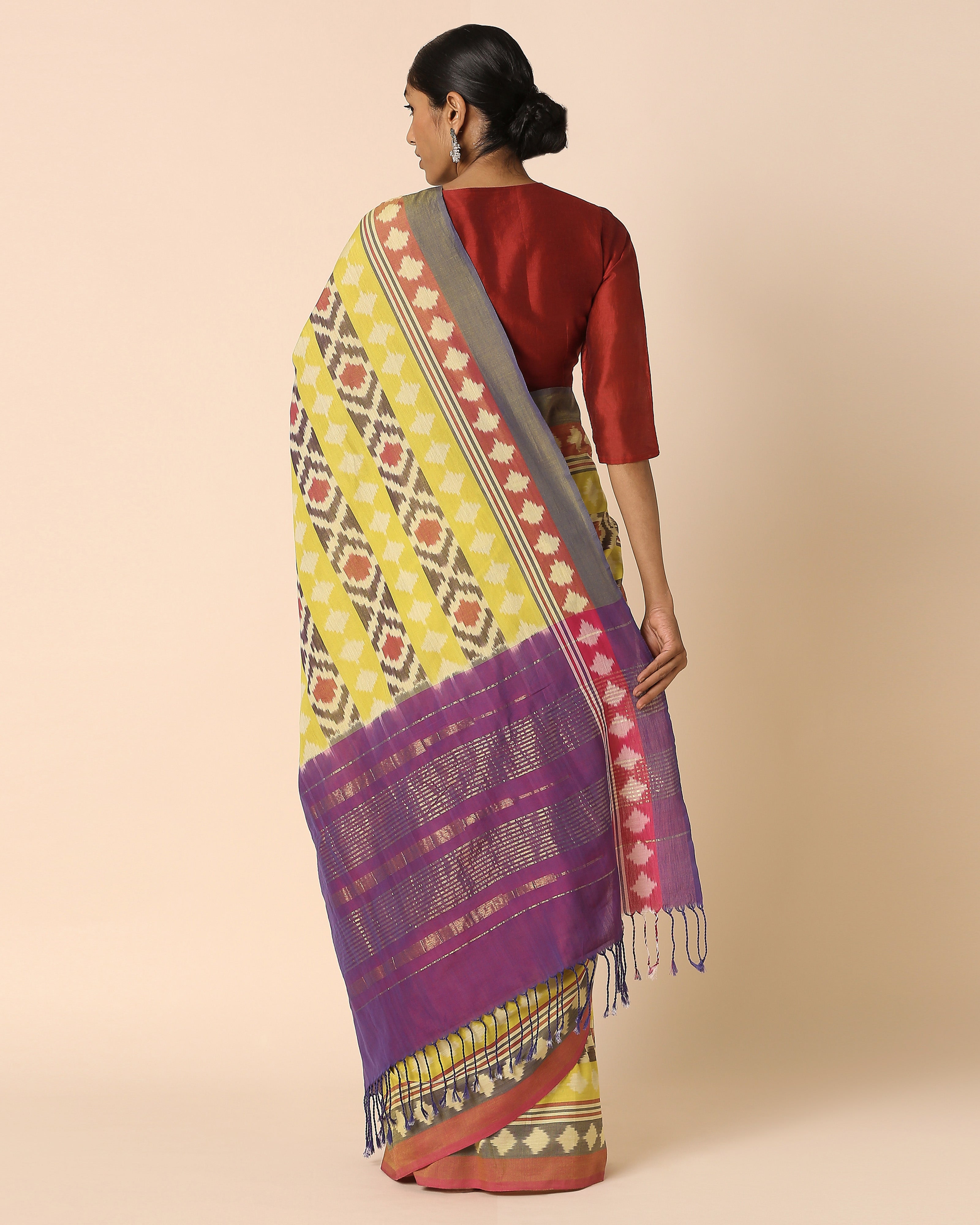 Aadriti Pochampally Warp Ikat Cotton Saree