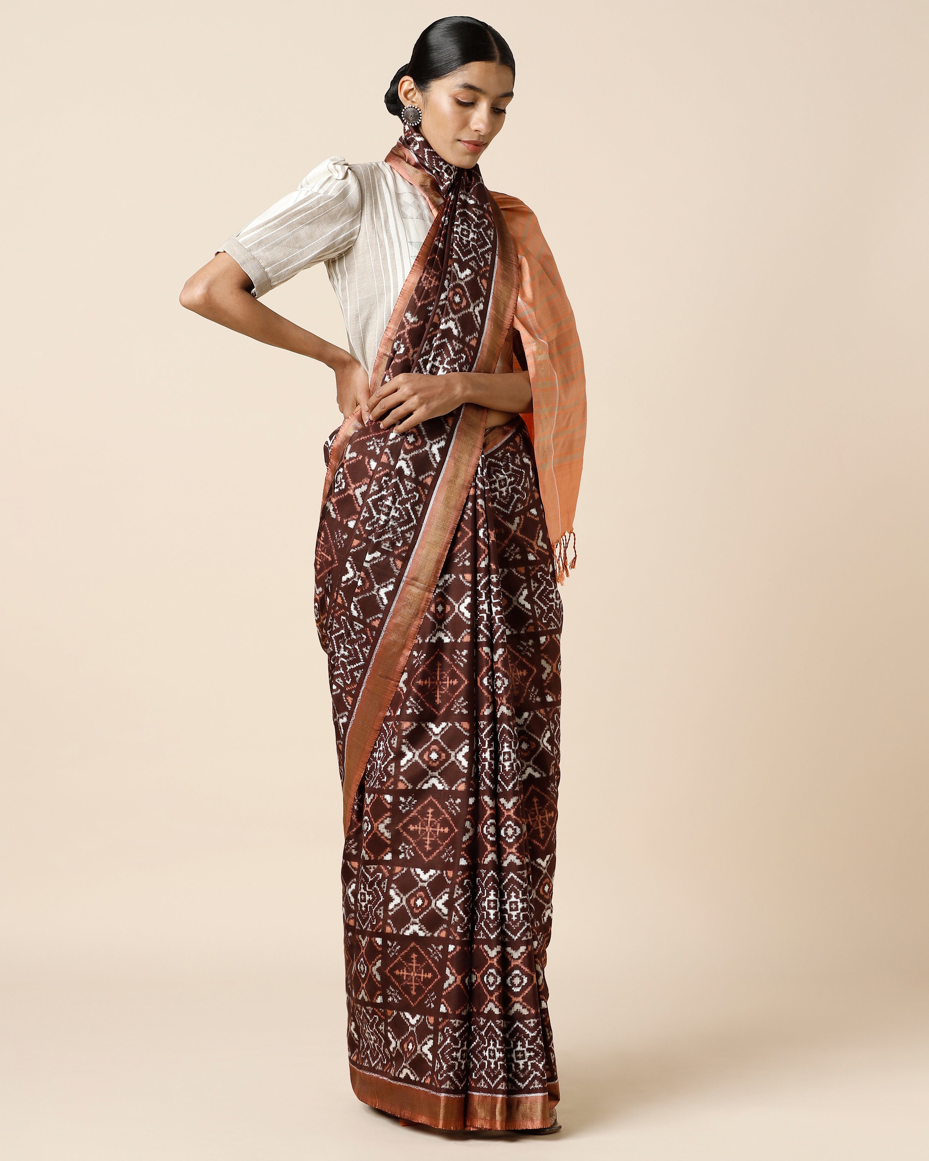 Srinka Pochampally Double Ikat Silk Saree