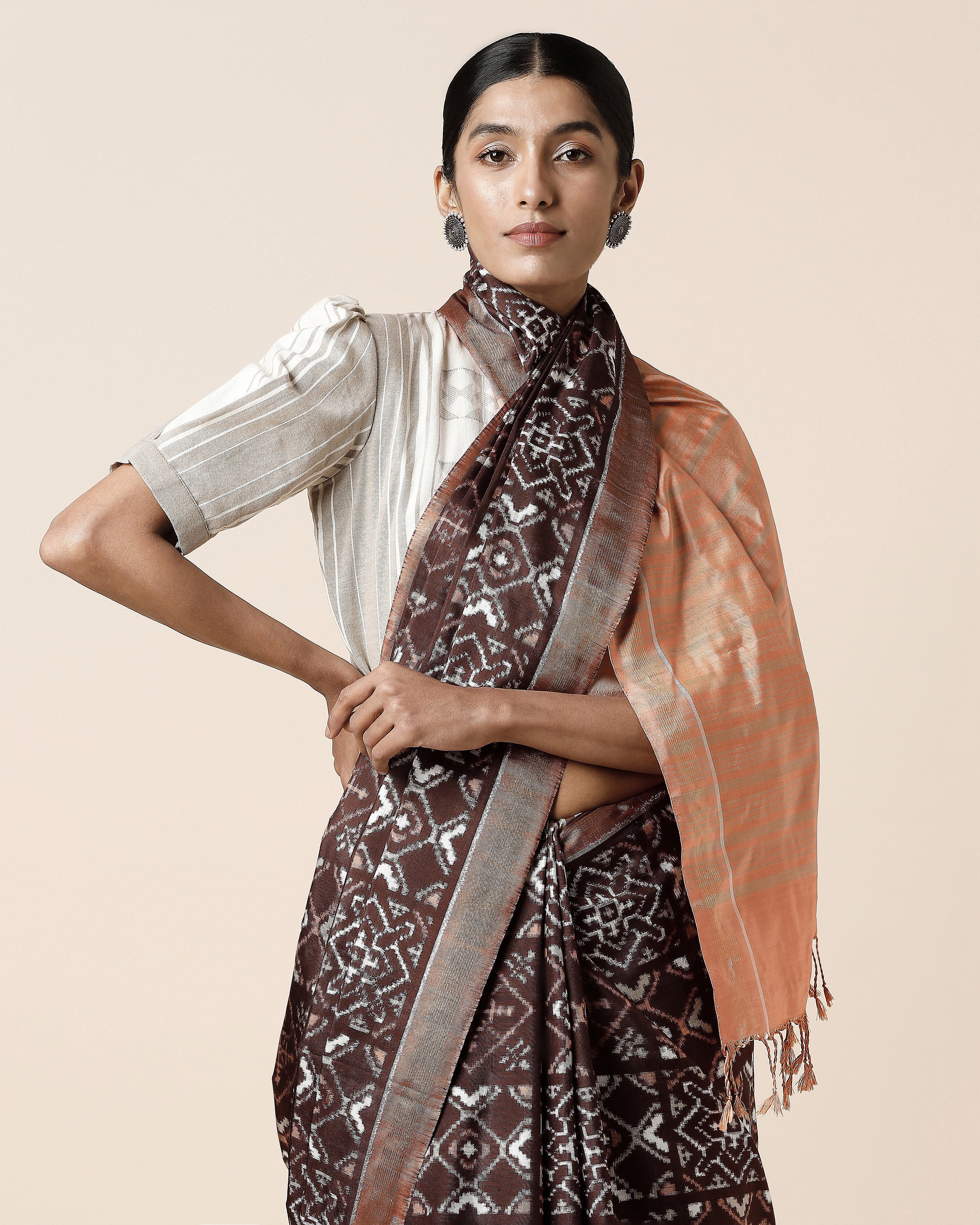 Srinka Pochampally Double Ikat Silk Saree