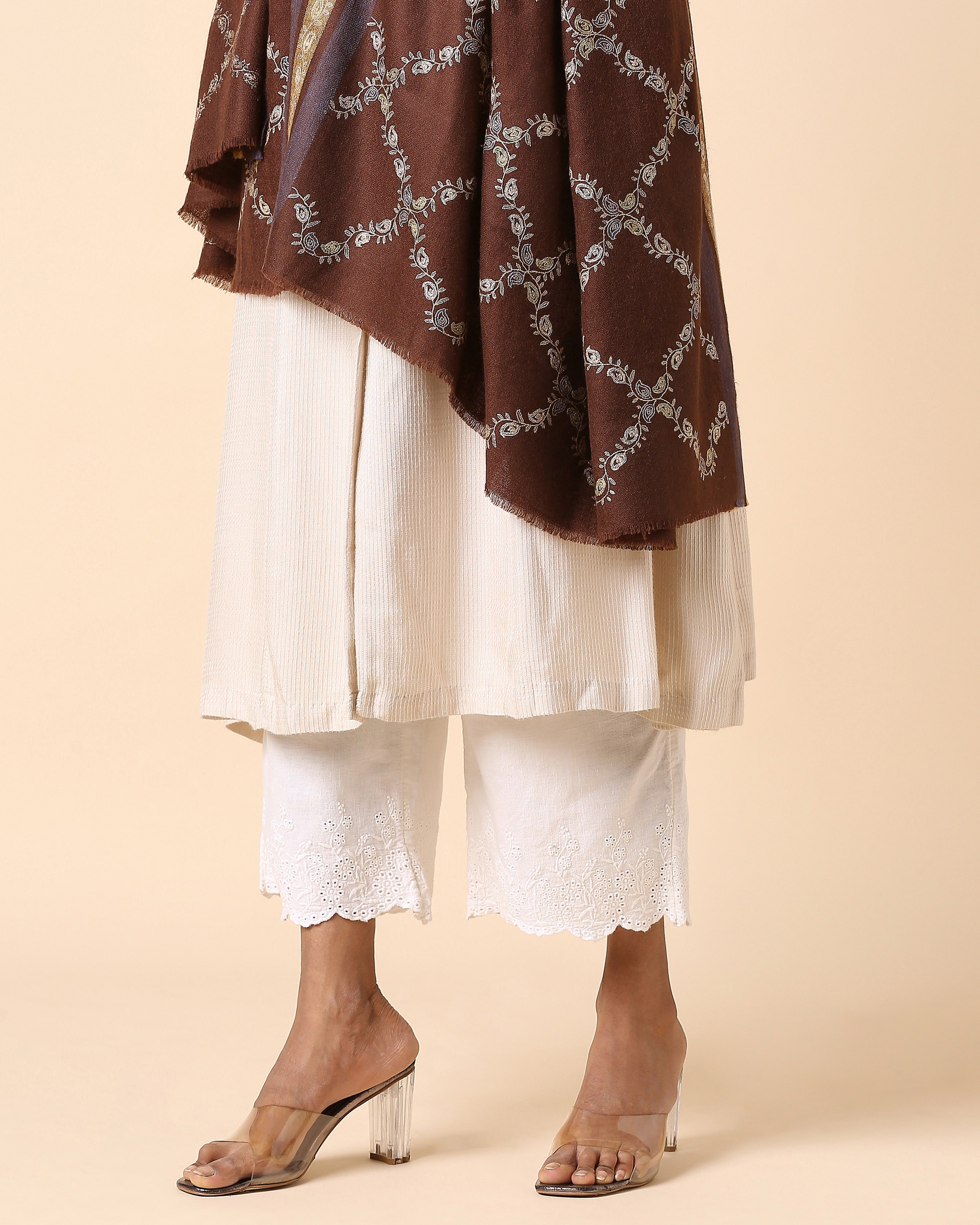 Kainat Kashmir Sozni Embroidery Pashmina Shawl