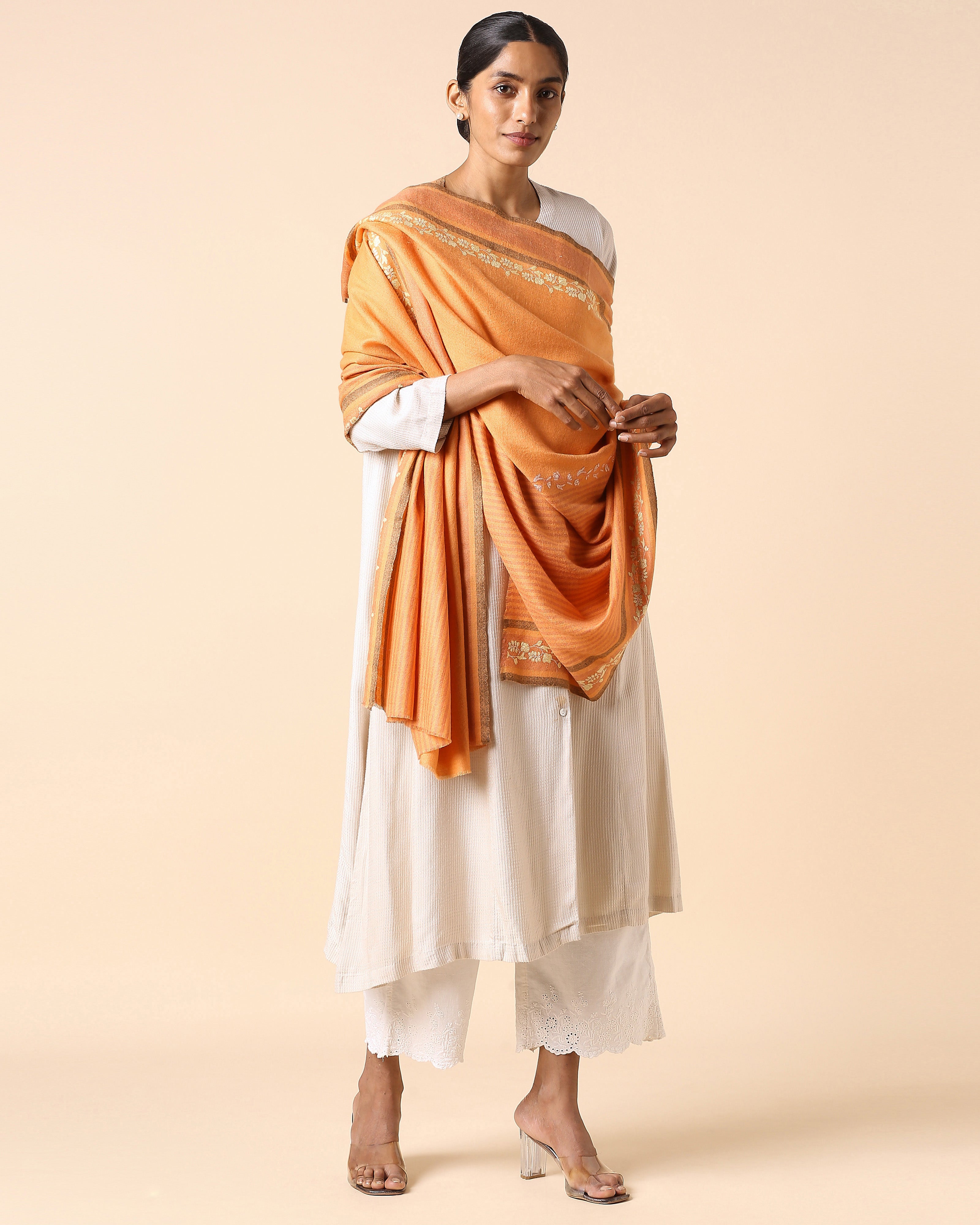 Tahira Kashmir Sozni Embroidery Pashmina Shawl