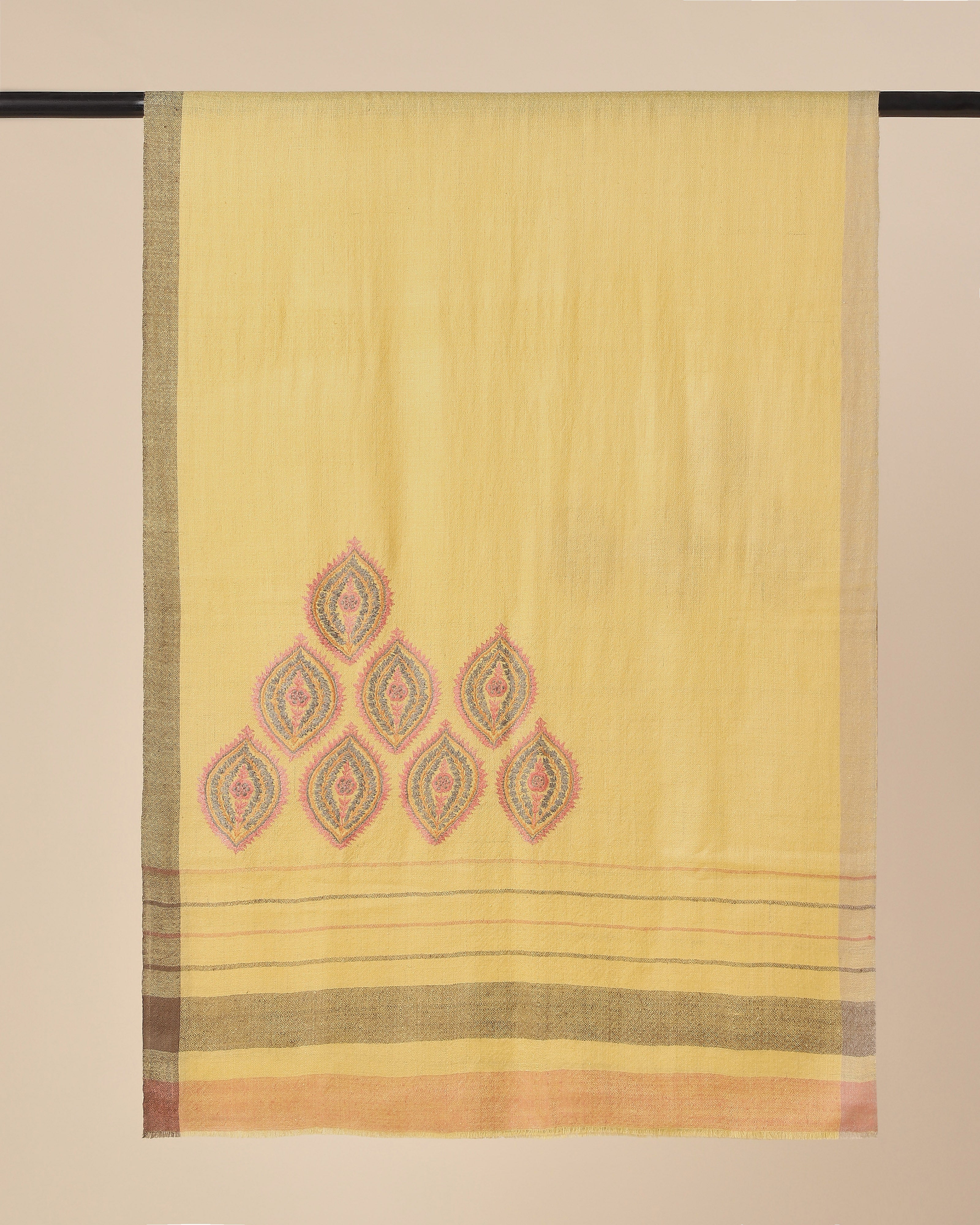 Daneen Kashmir Sozni Embroidery Pashmina Stole