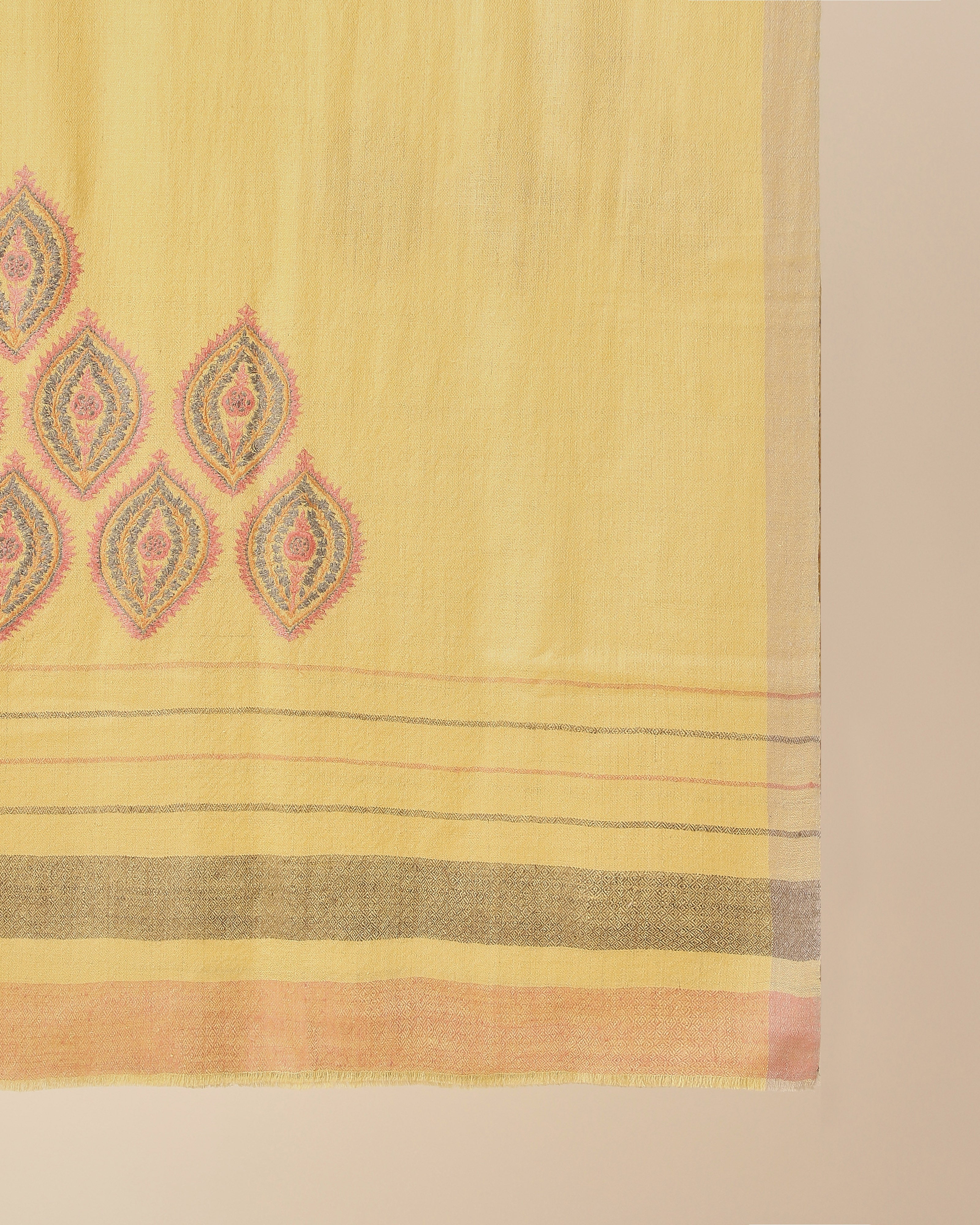 Daneen Kashmir Sozni Embroidery Pashmina Stole