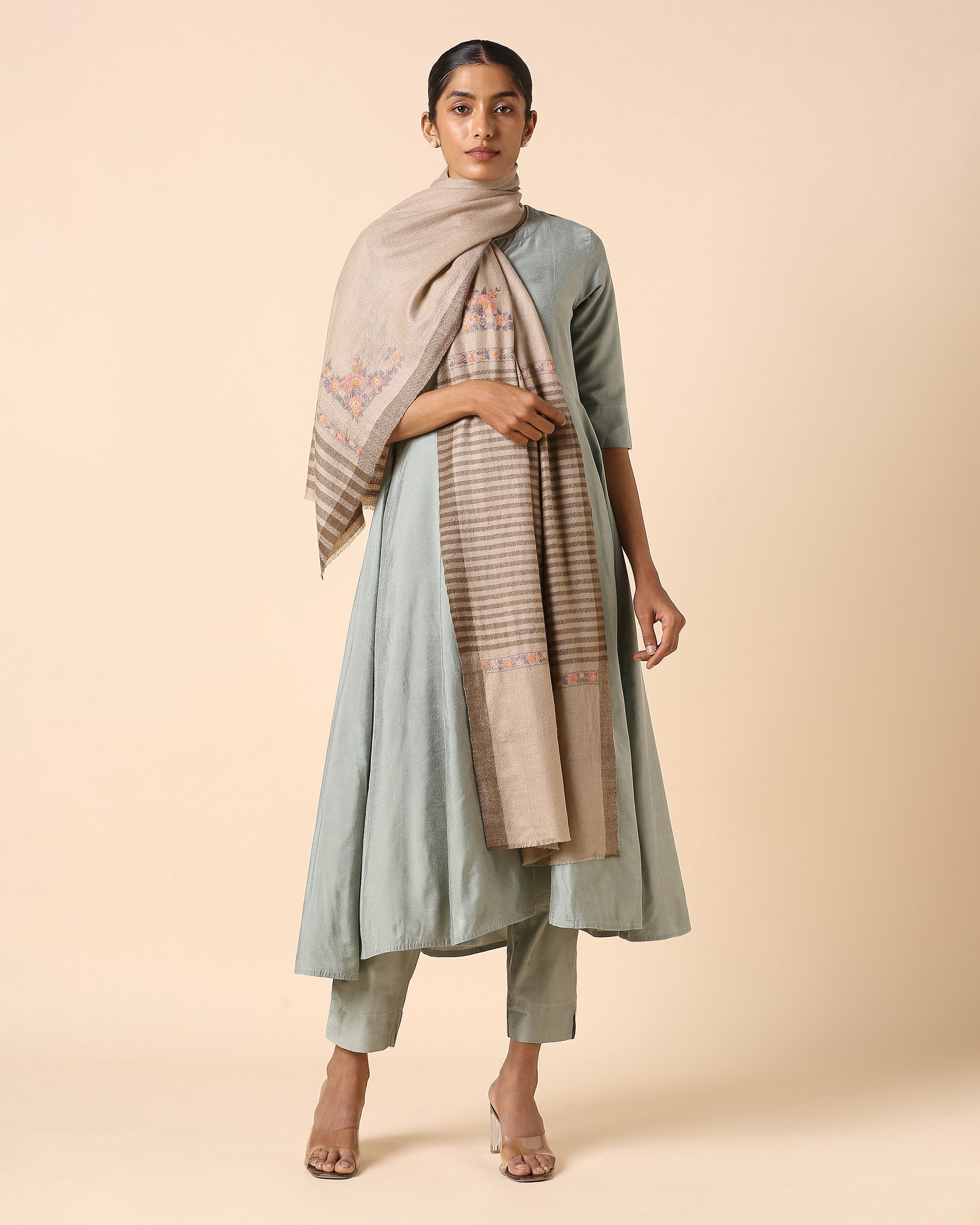 Eshal Kashmir Sozni Embroidery Pashmina Stole