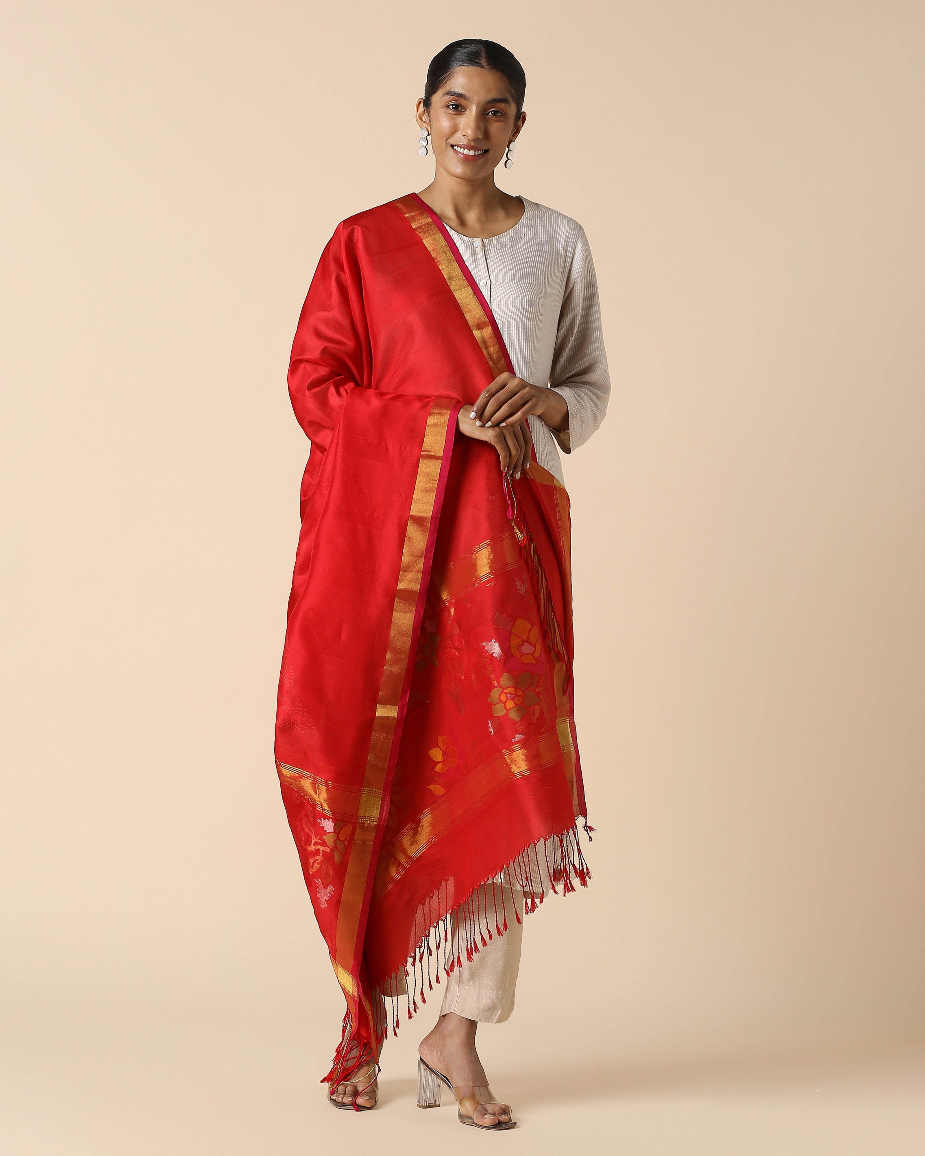 Samhidha Uppada Jamdani Silk Dupatta