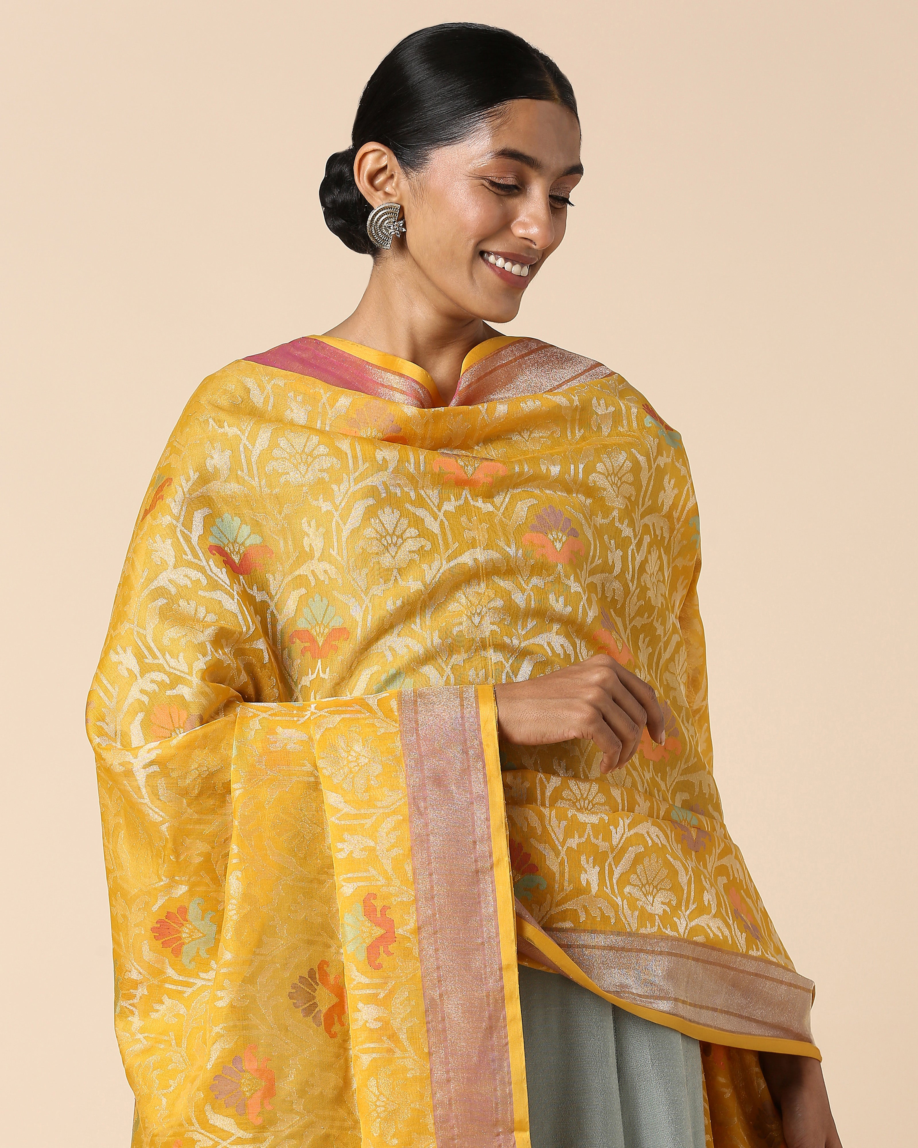 Laksh Banarasi Jamdani Silk Cotton Dupatta