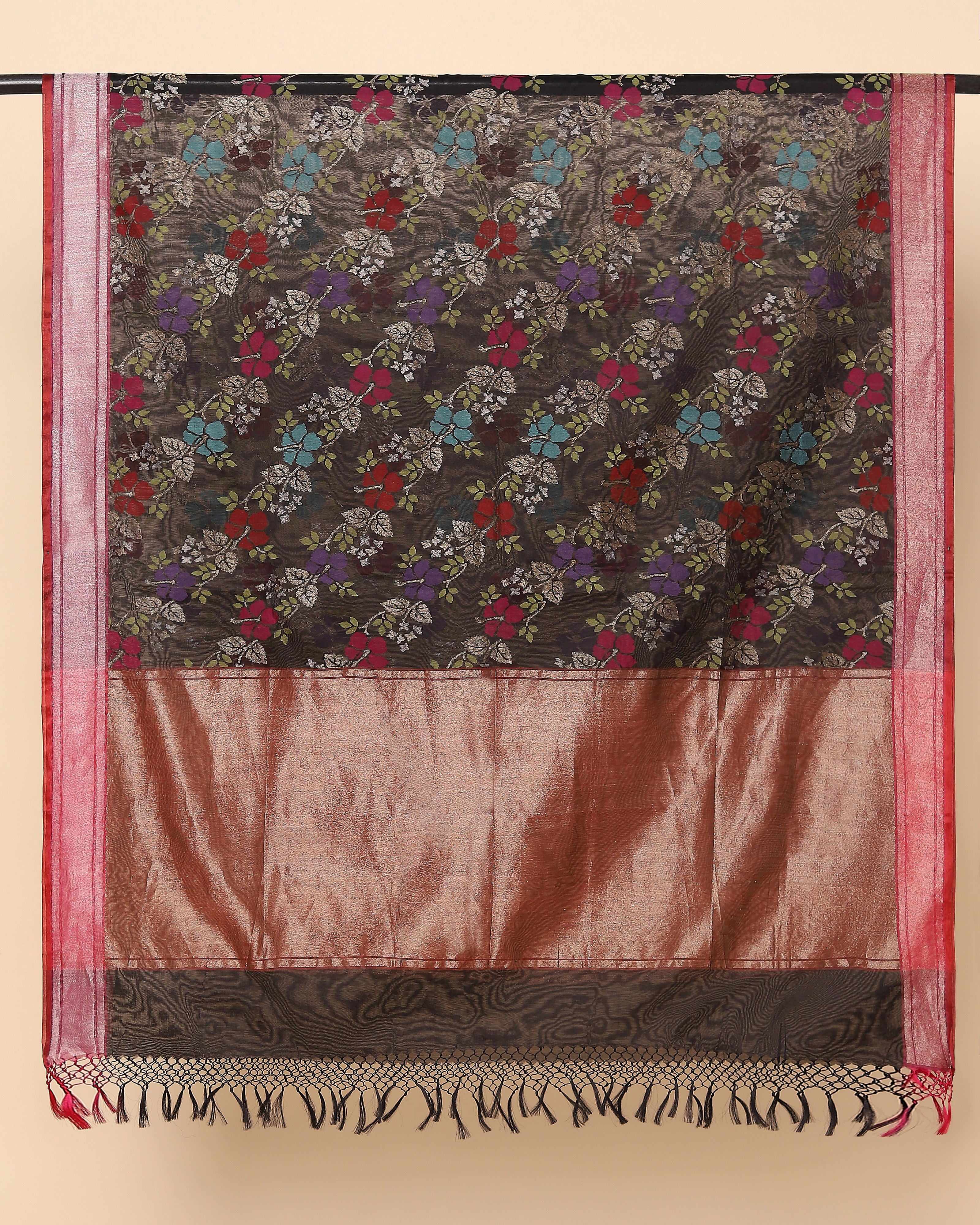 Sindhura Banarasi Jamdani Silk Cotton Dupatta