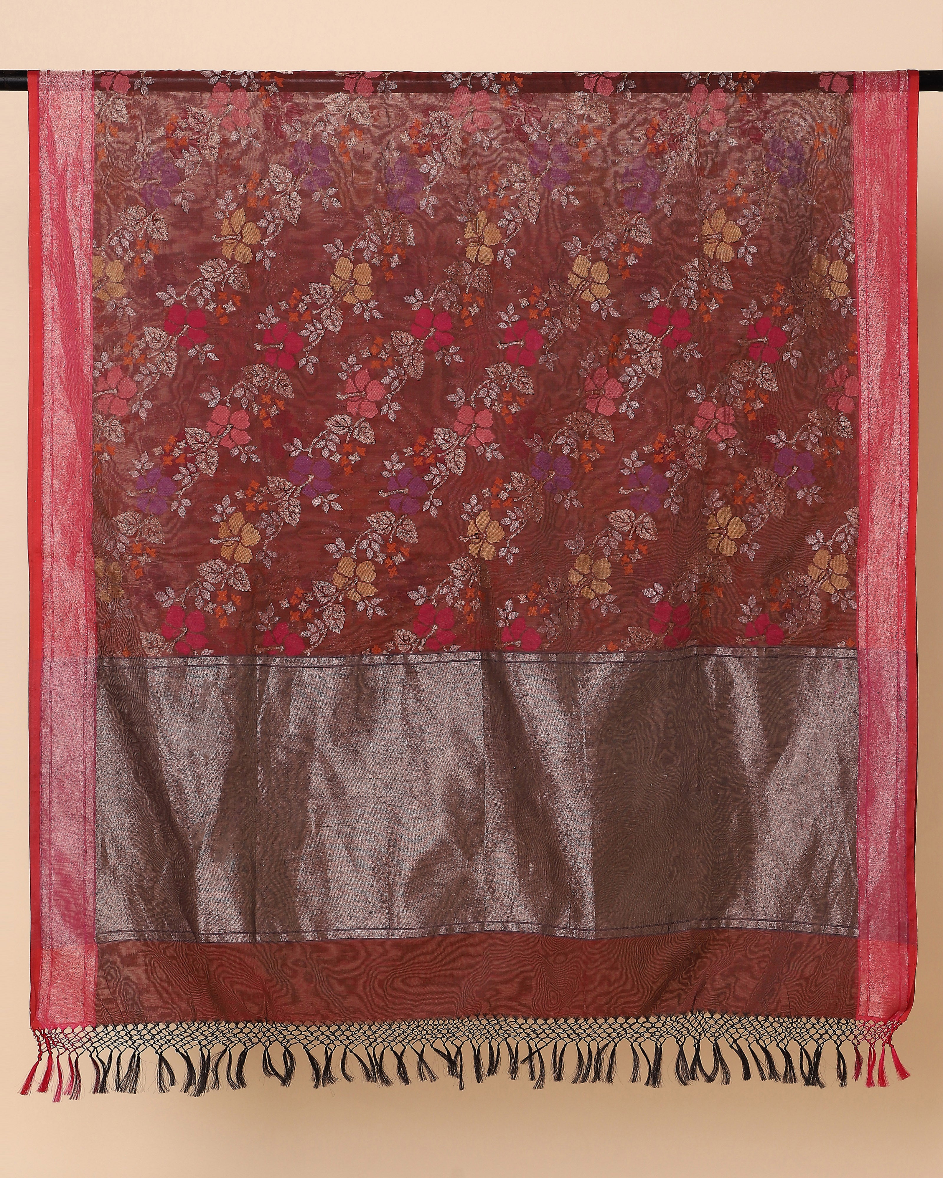 Sindhura Banarasi Jamdani Silk Cotton Dupatta