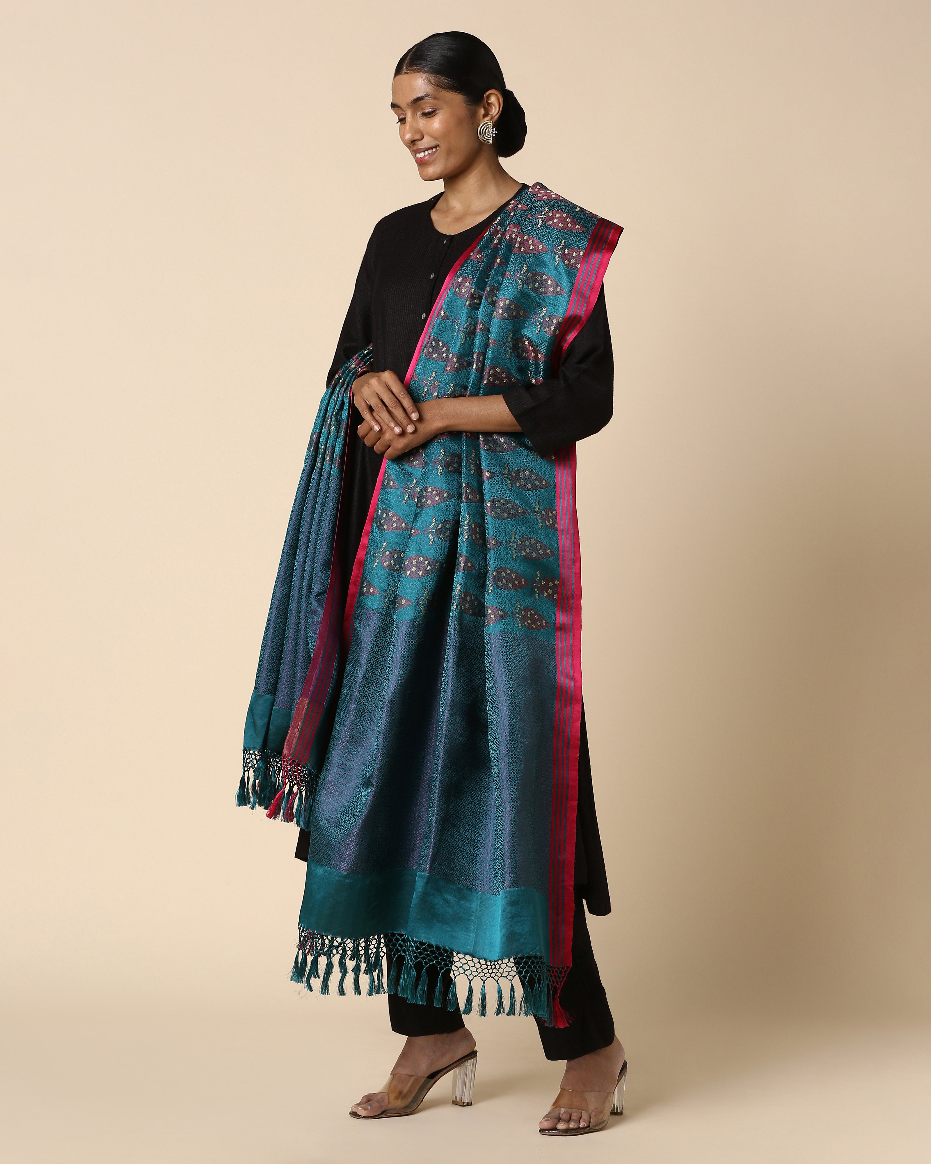 Abirah Banarasi Tanchoi Silk Dupatta