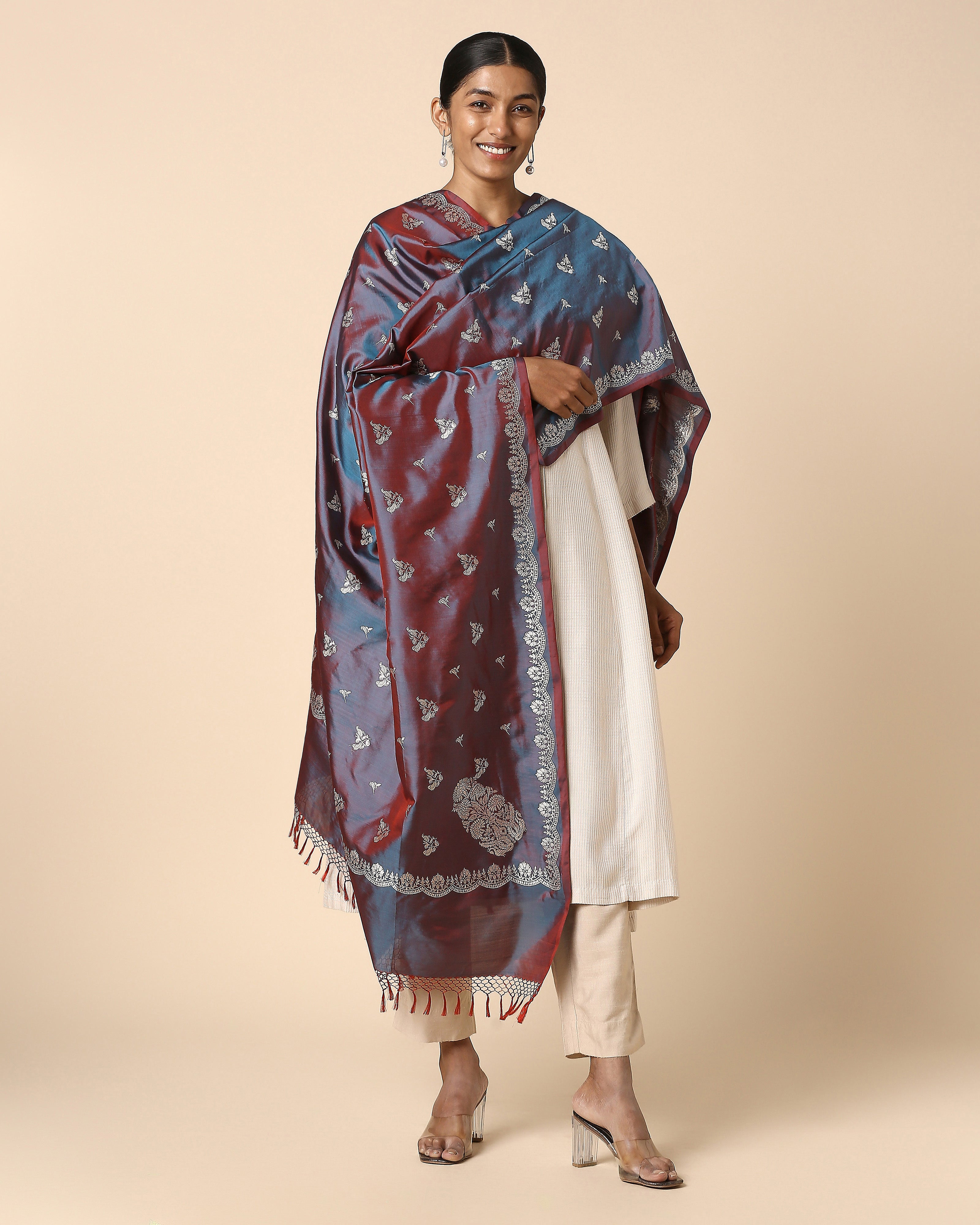 Nidhya Banarasi Kadwa Silk Dupatta