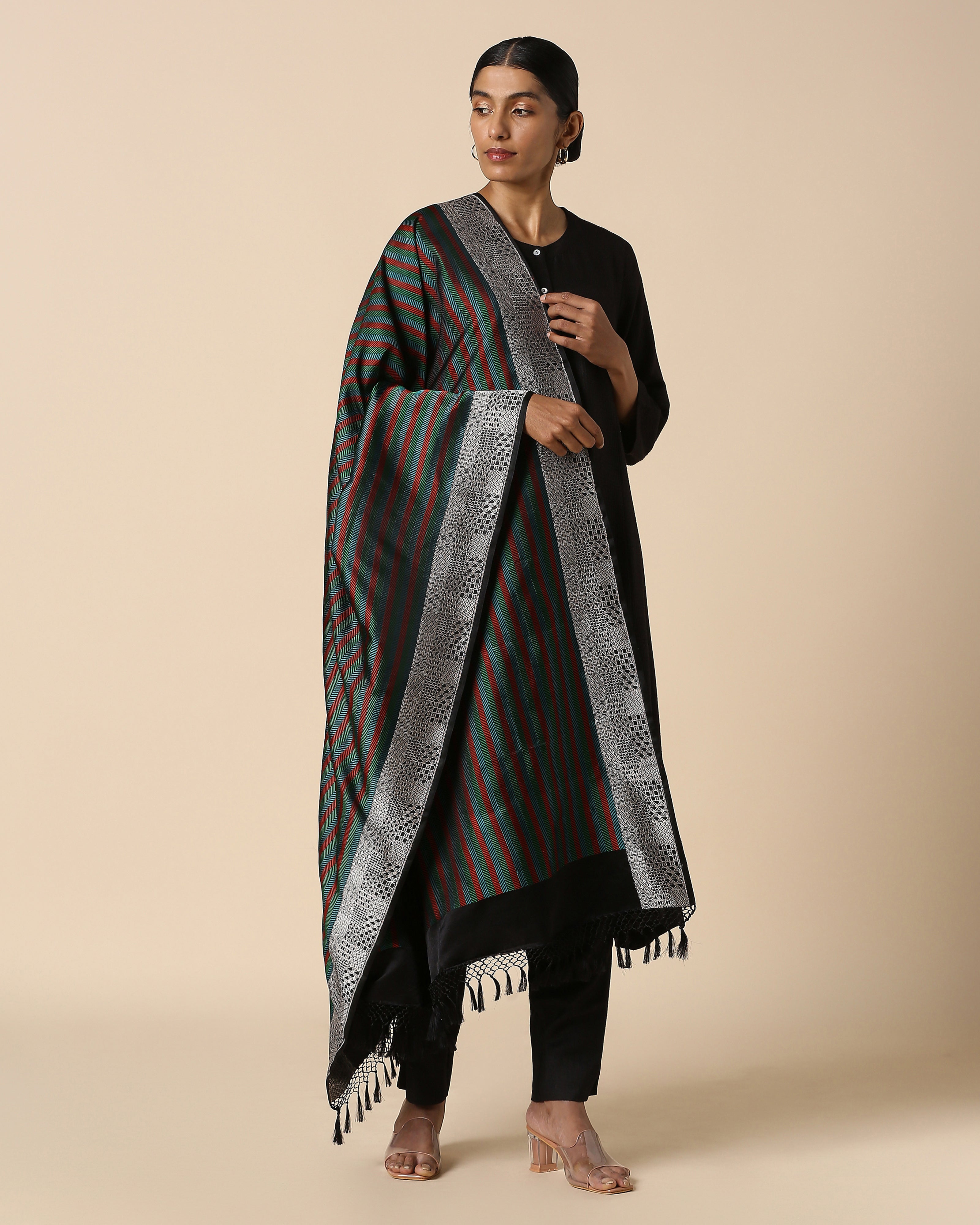 Shekha Banarasi Tanchoi And Kadwa Silk Dupatta