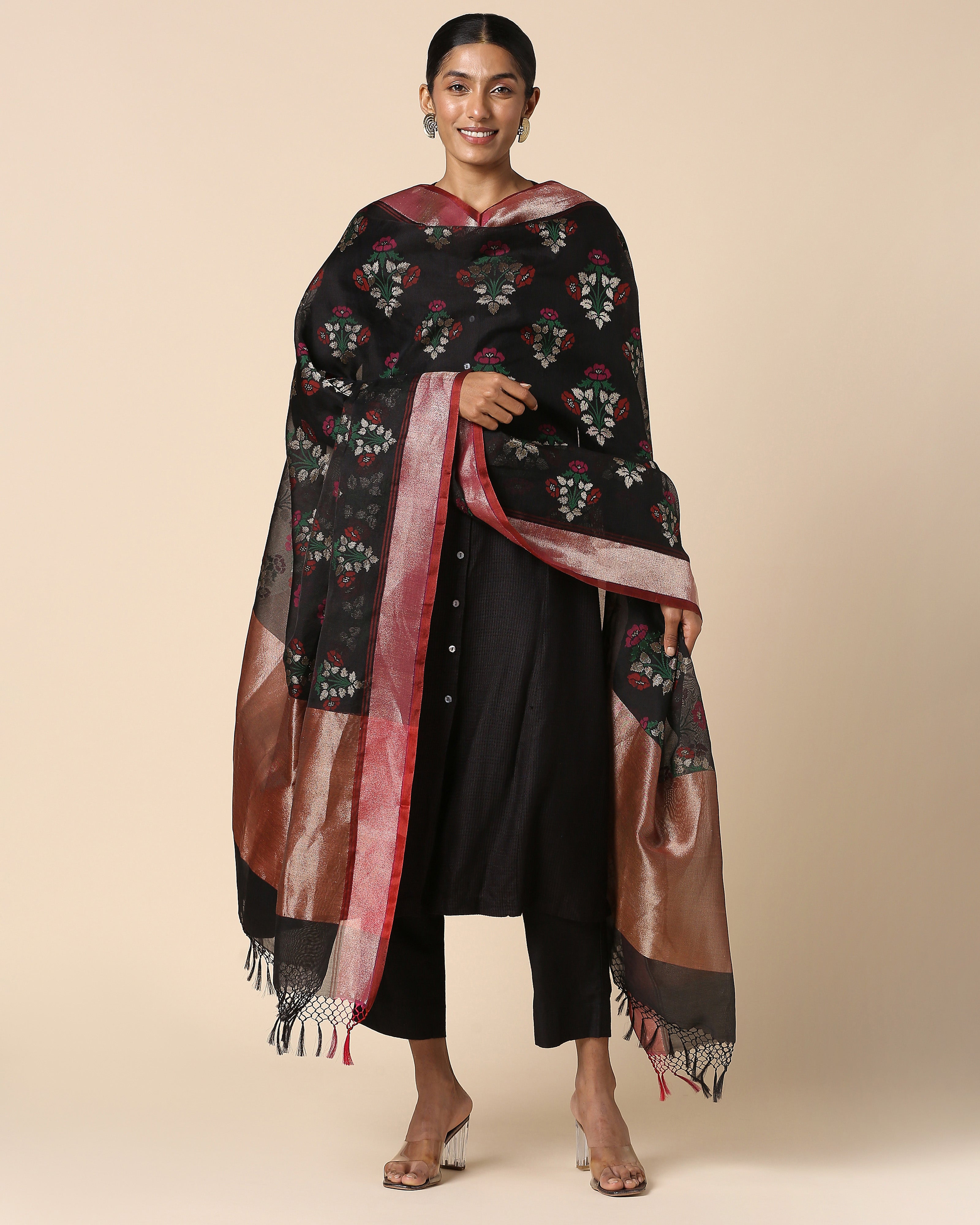 Bhavini Banarasi Jamdani Silk Cotton Dupatta