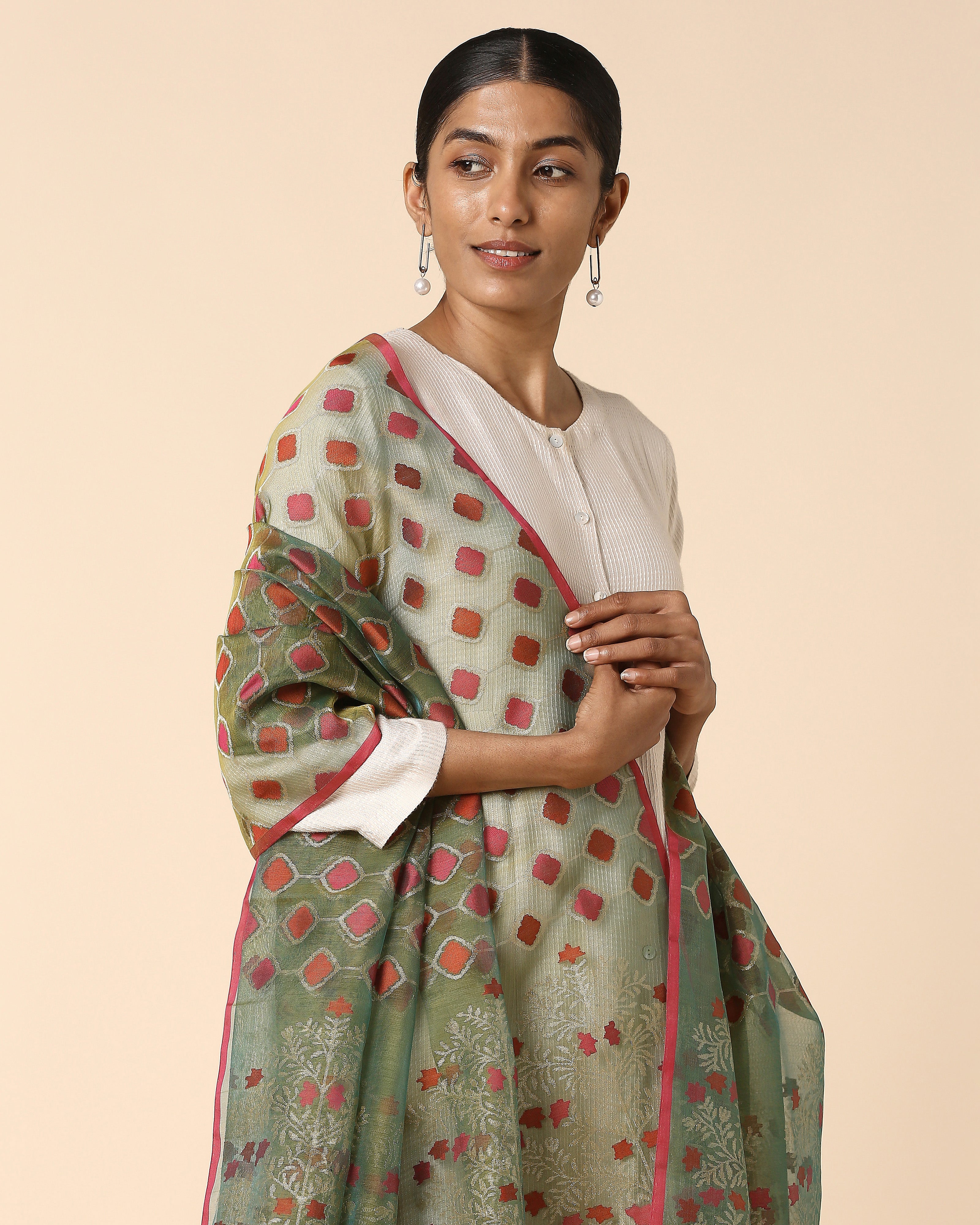 Purala Banarasi Jamdani Silk Cotton Dupatta