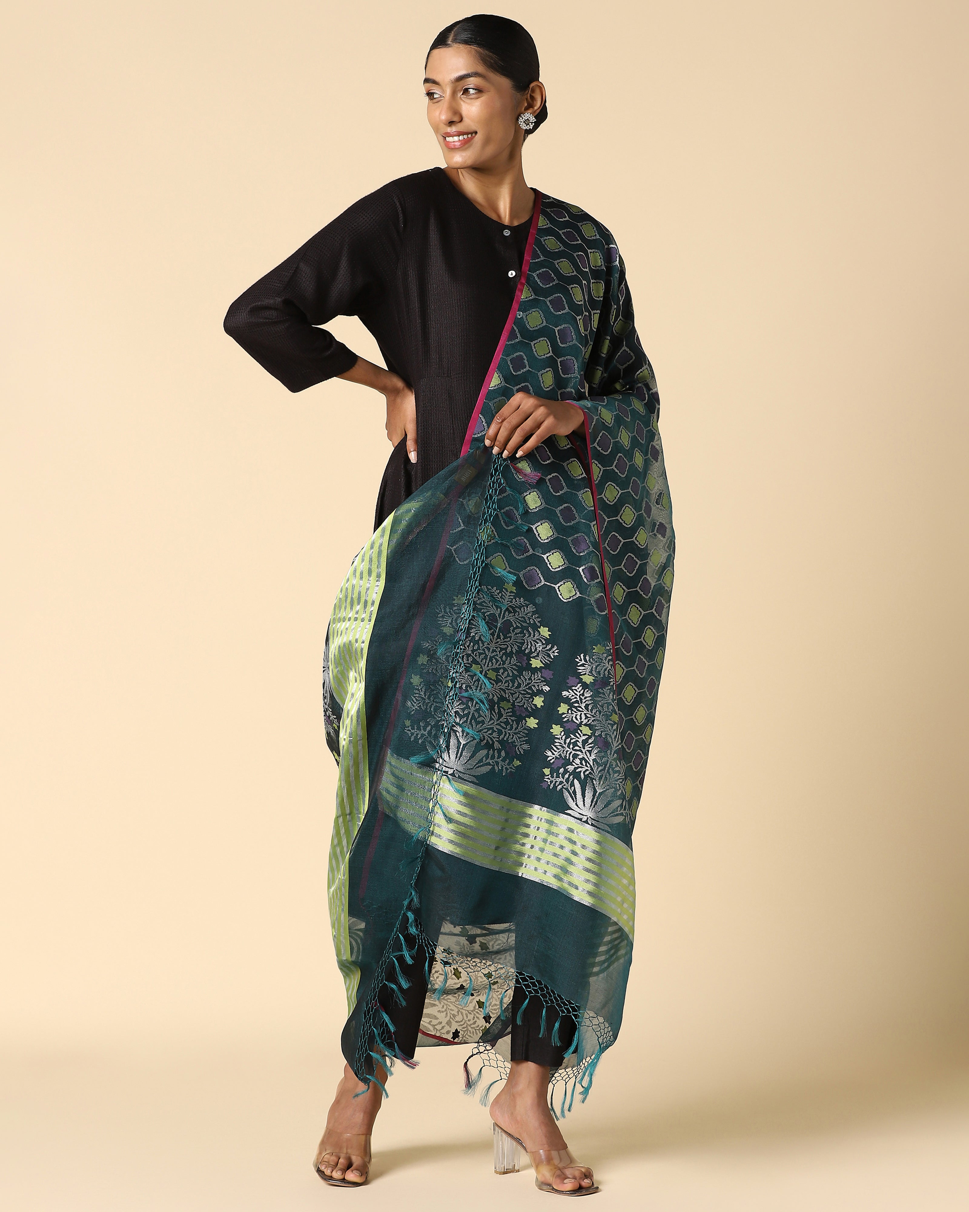 Purala Banarasi Jamdani Silk Cotton Dupatta