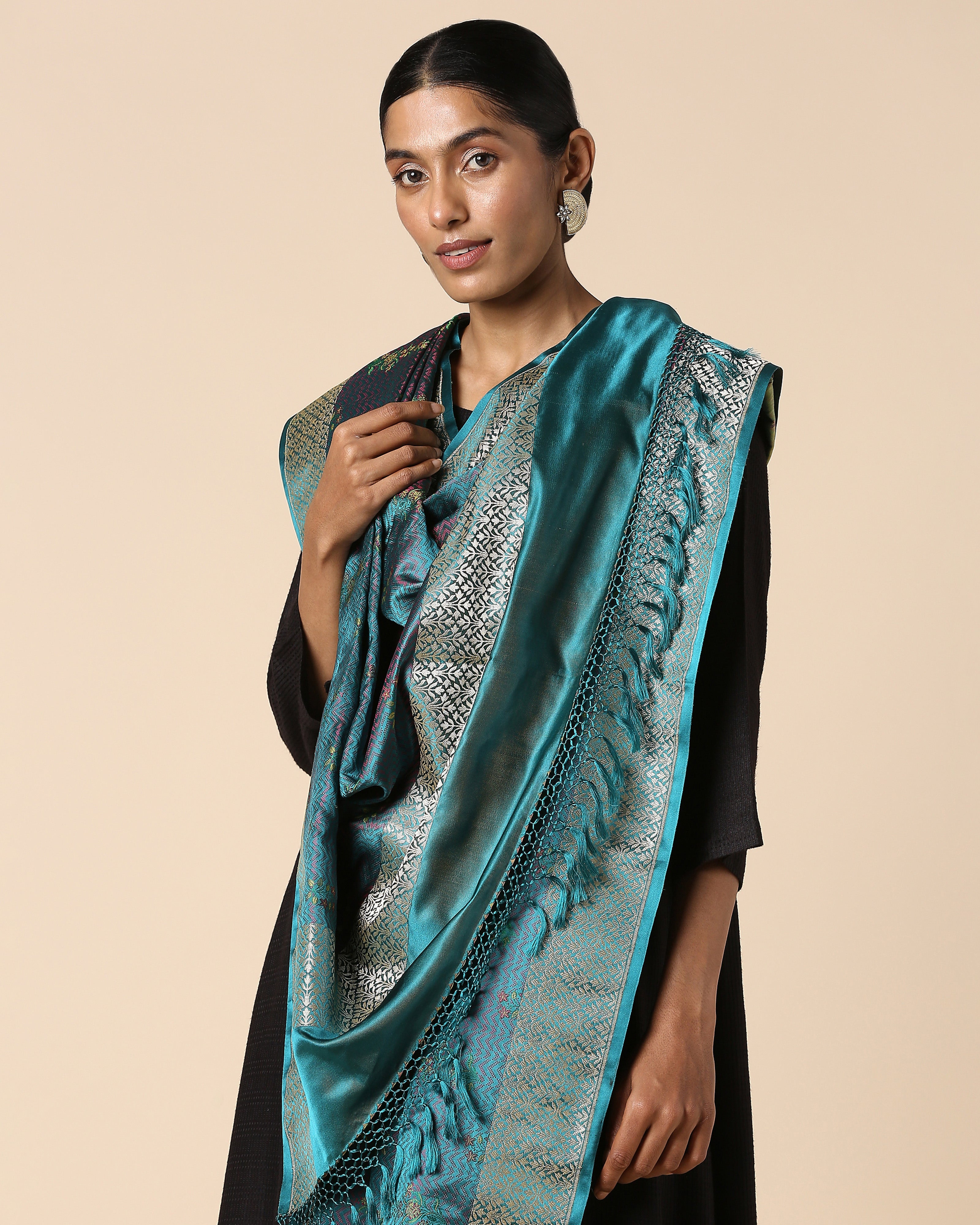 Santati Banarasi Tanchoi And Kadwa Silk Dupatta