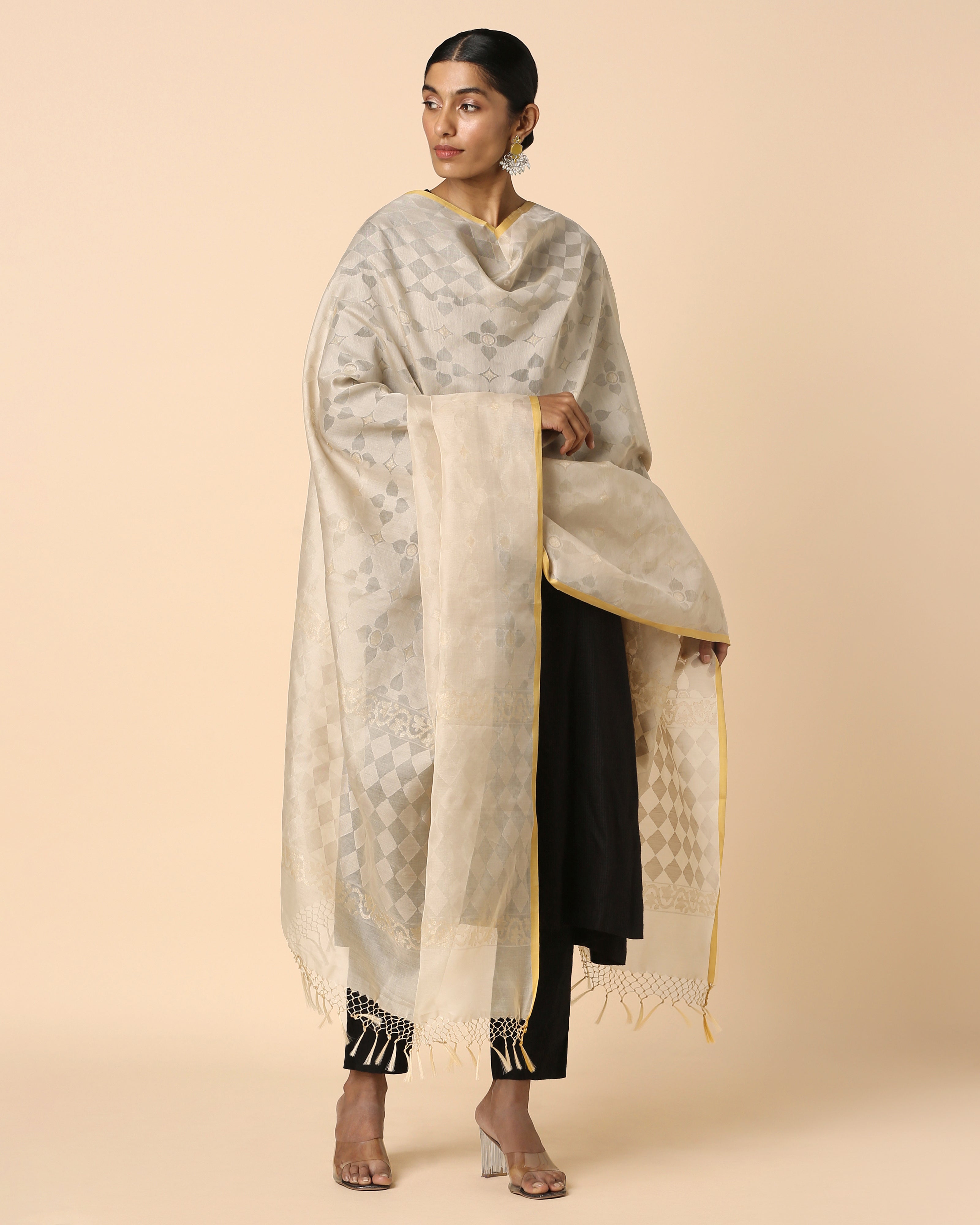 Virama Banarasi Jamdani Silk Cotton Dupatta