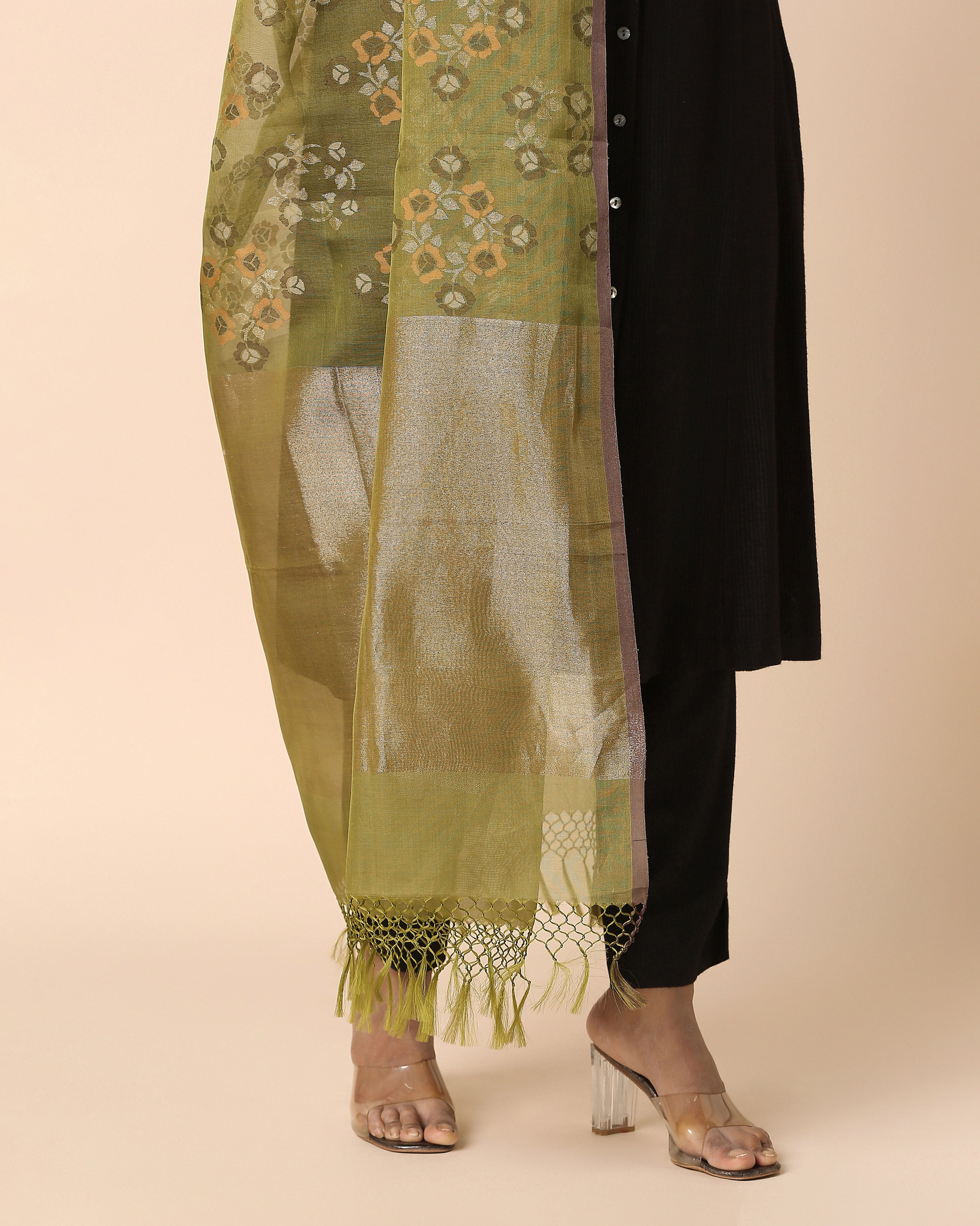 Aja Banarasi Jamdani Silk Cotton Dupatta