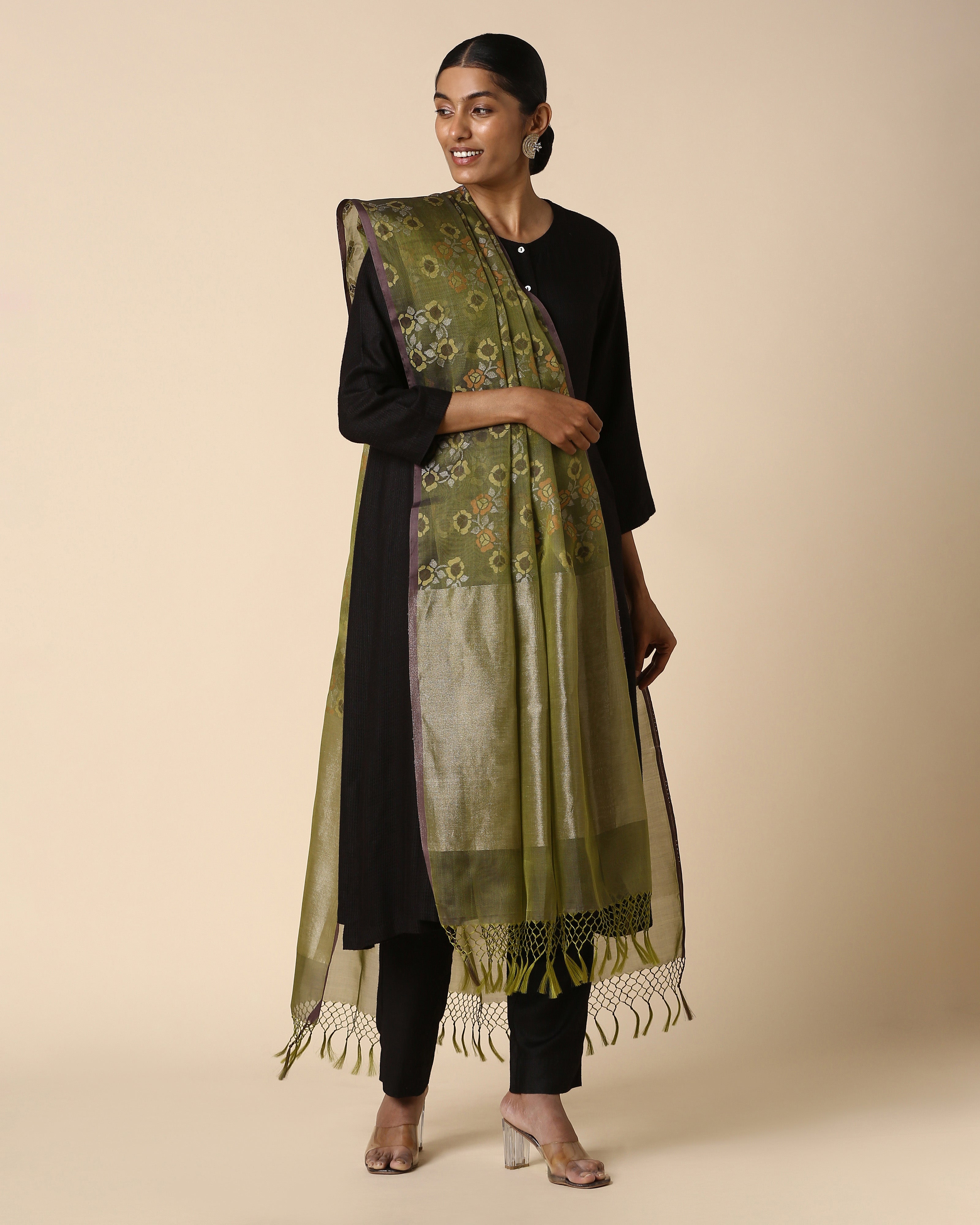 Aja Banarasi Jamdani Silk Cotton Dupatta