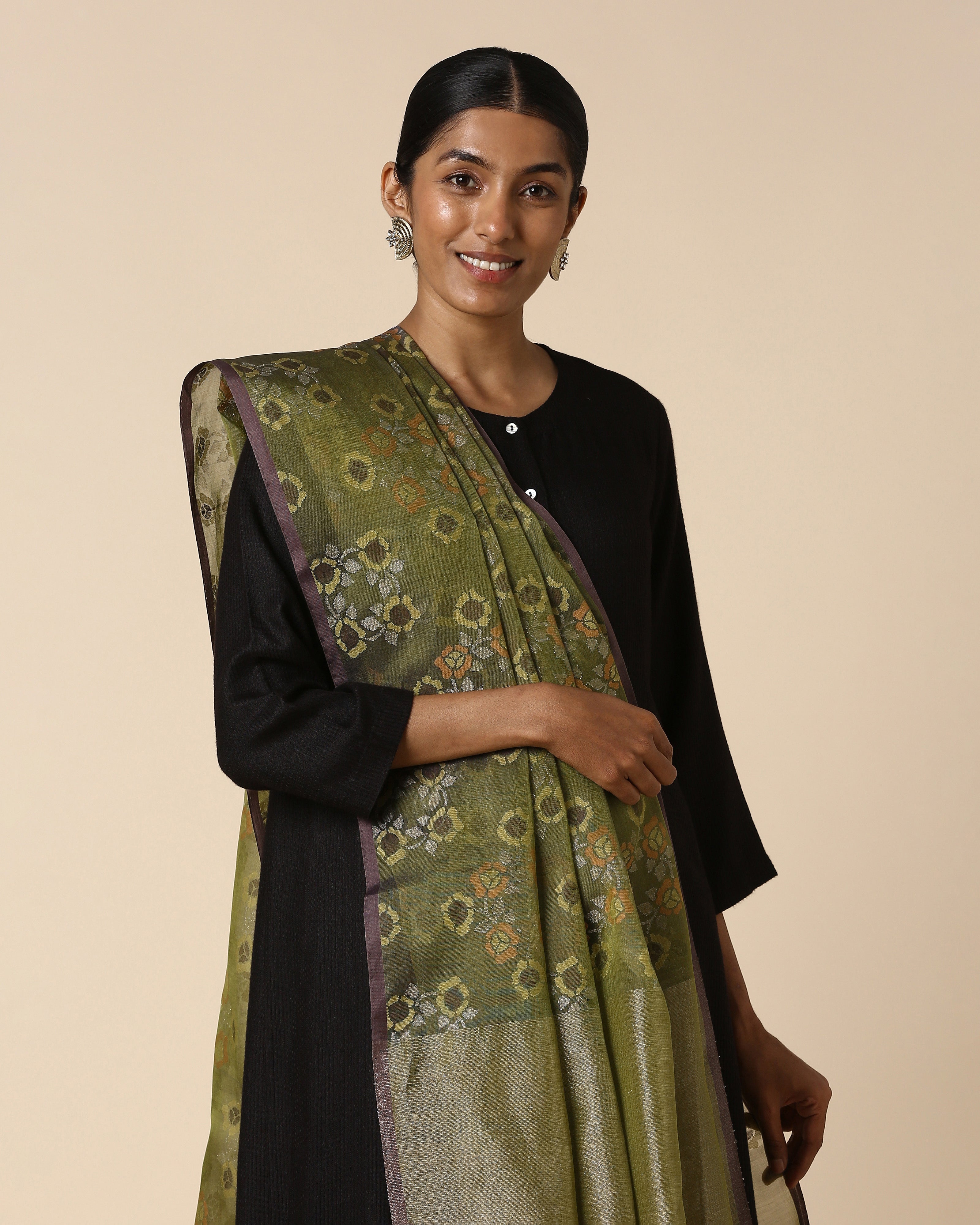 Aja Banarasi Jamdani Silk Cotton Dupatta