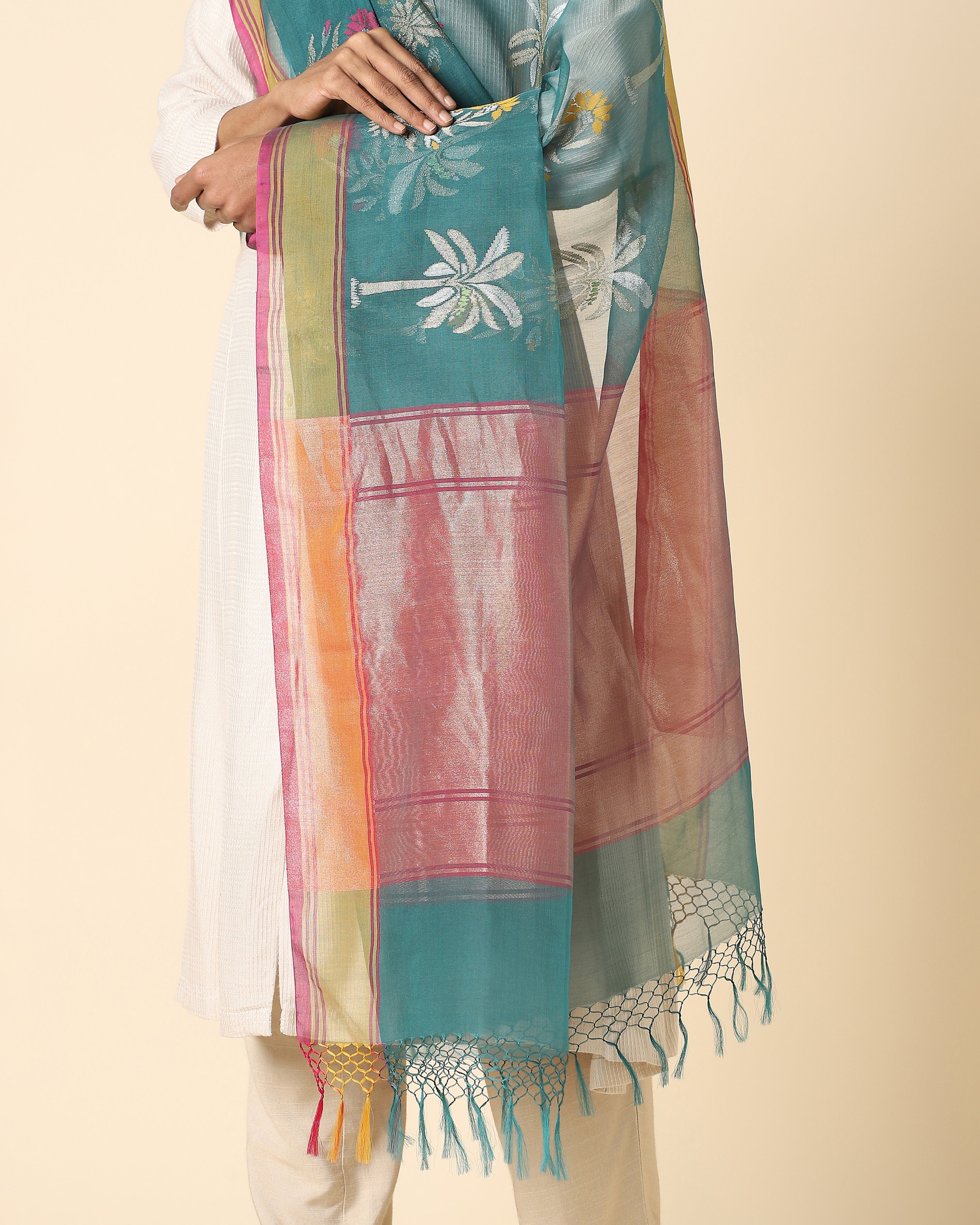 Reeha Banarasi Jamdani Silk Cotton Dupatta