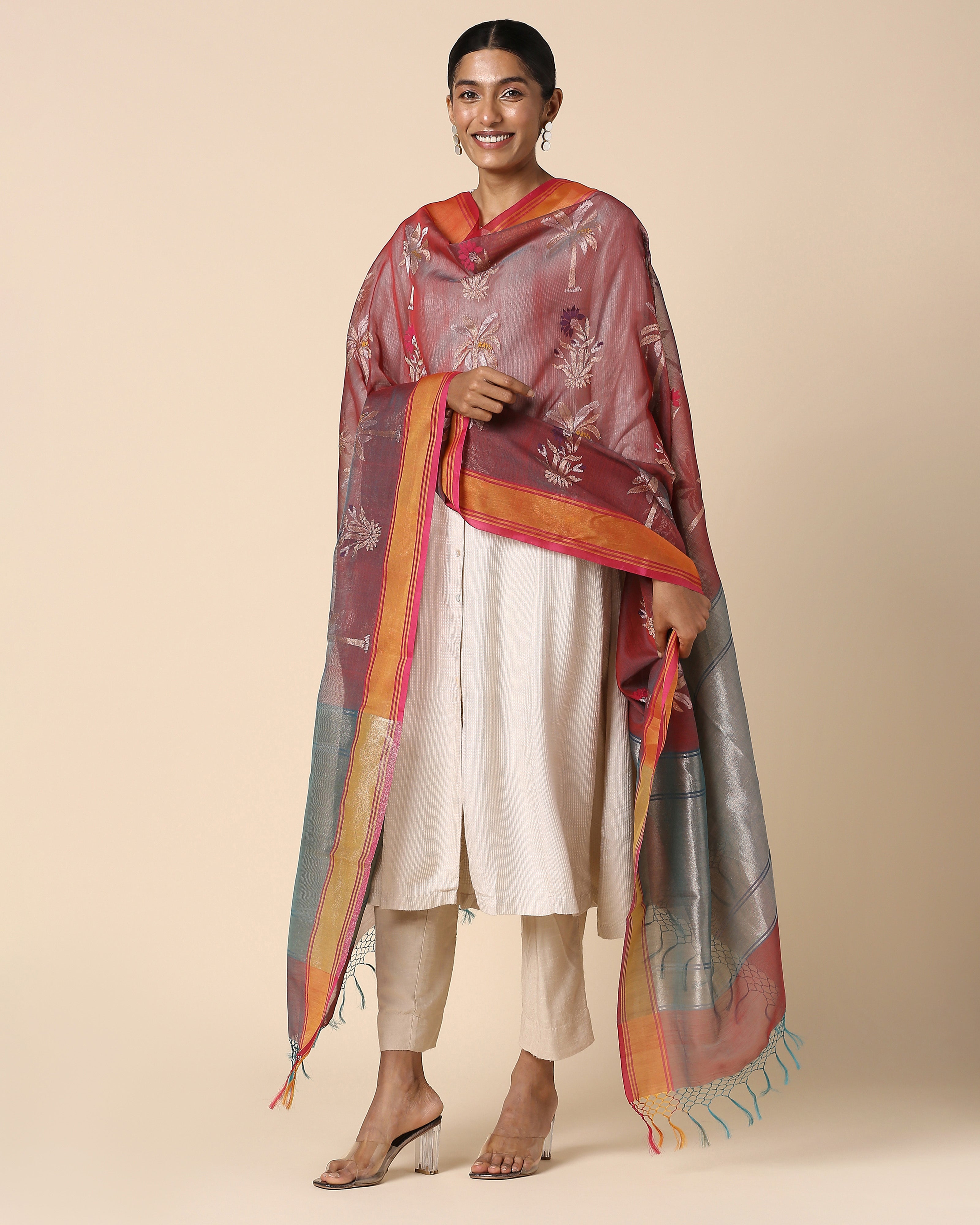 Reeha Banarasi Jamdani Silk Cotton Dupatta