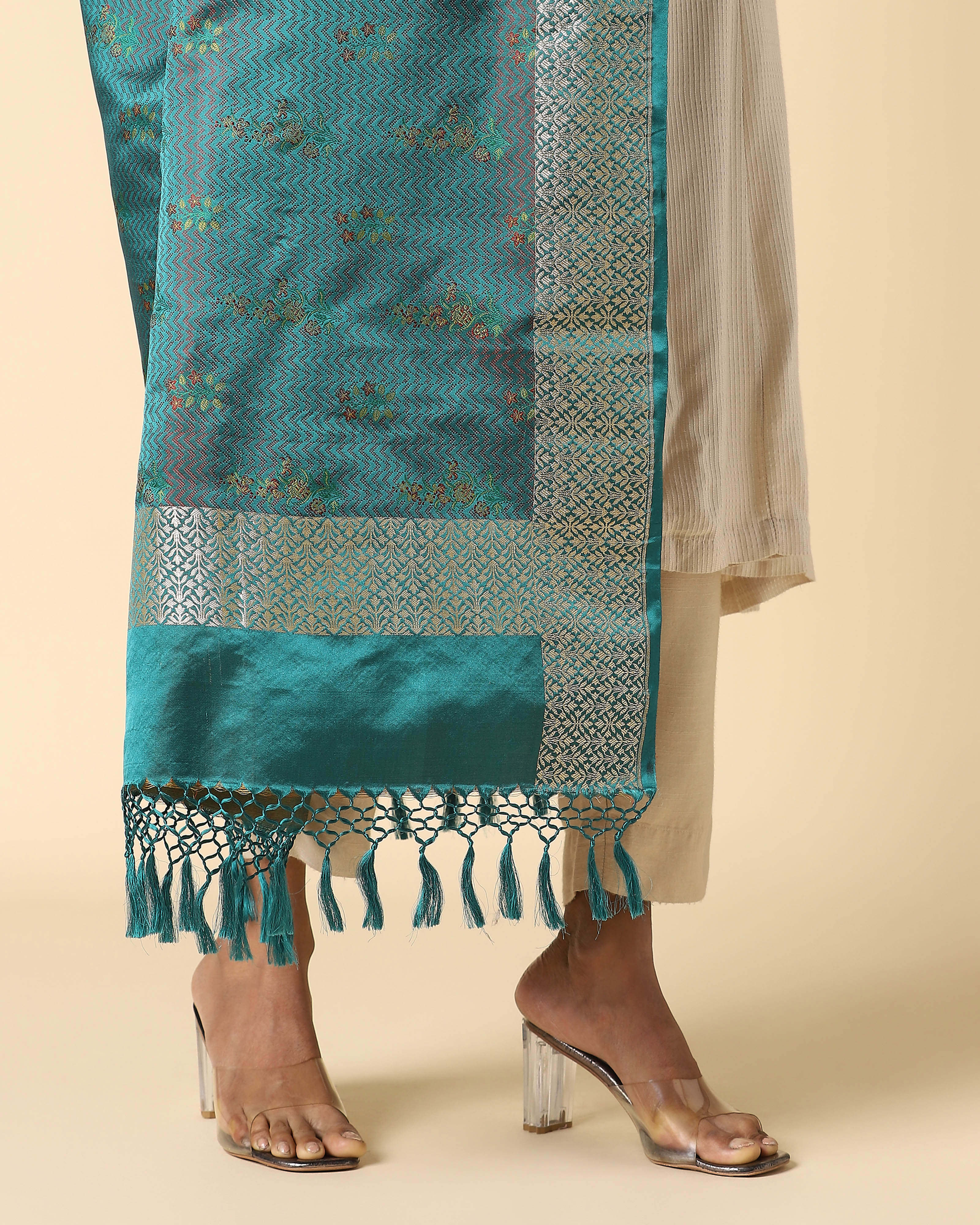 Santati Banarasi Tanchoi And Kadwa Silk Dupatta