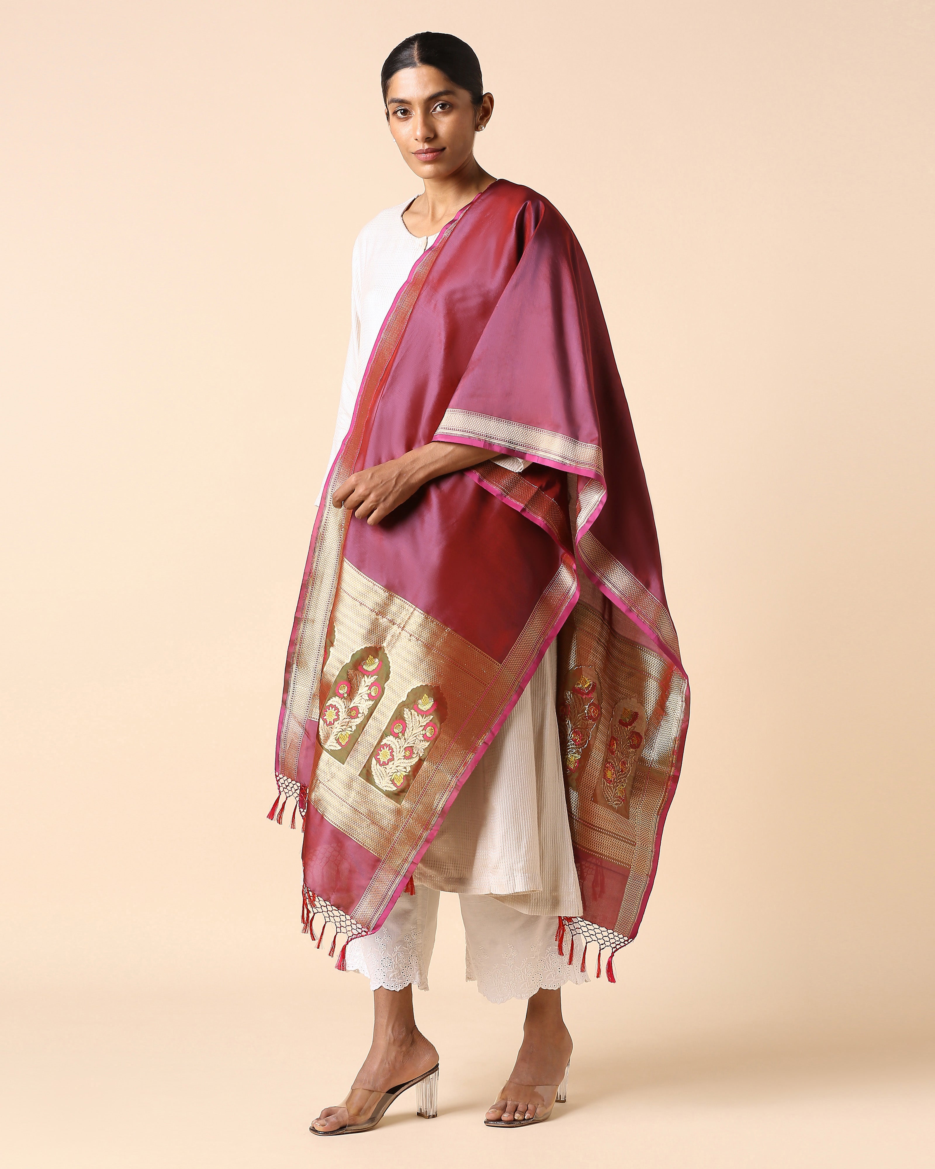 Jannat Banarasi Cutwork Silk Dupatta