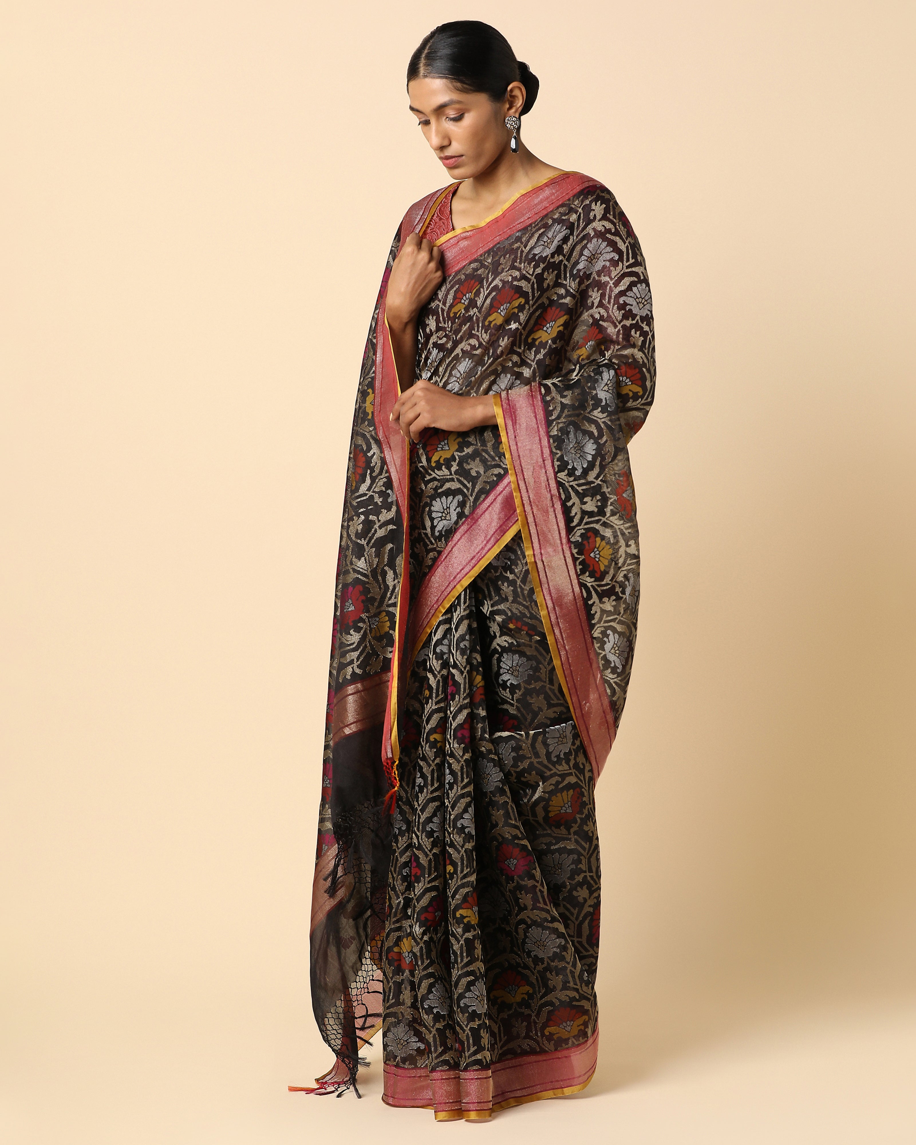 Laksh Banarasi Jamdani Silk Cotton Saree