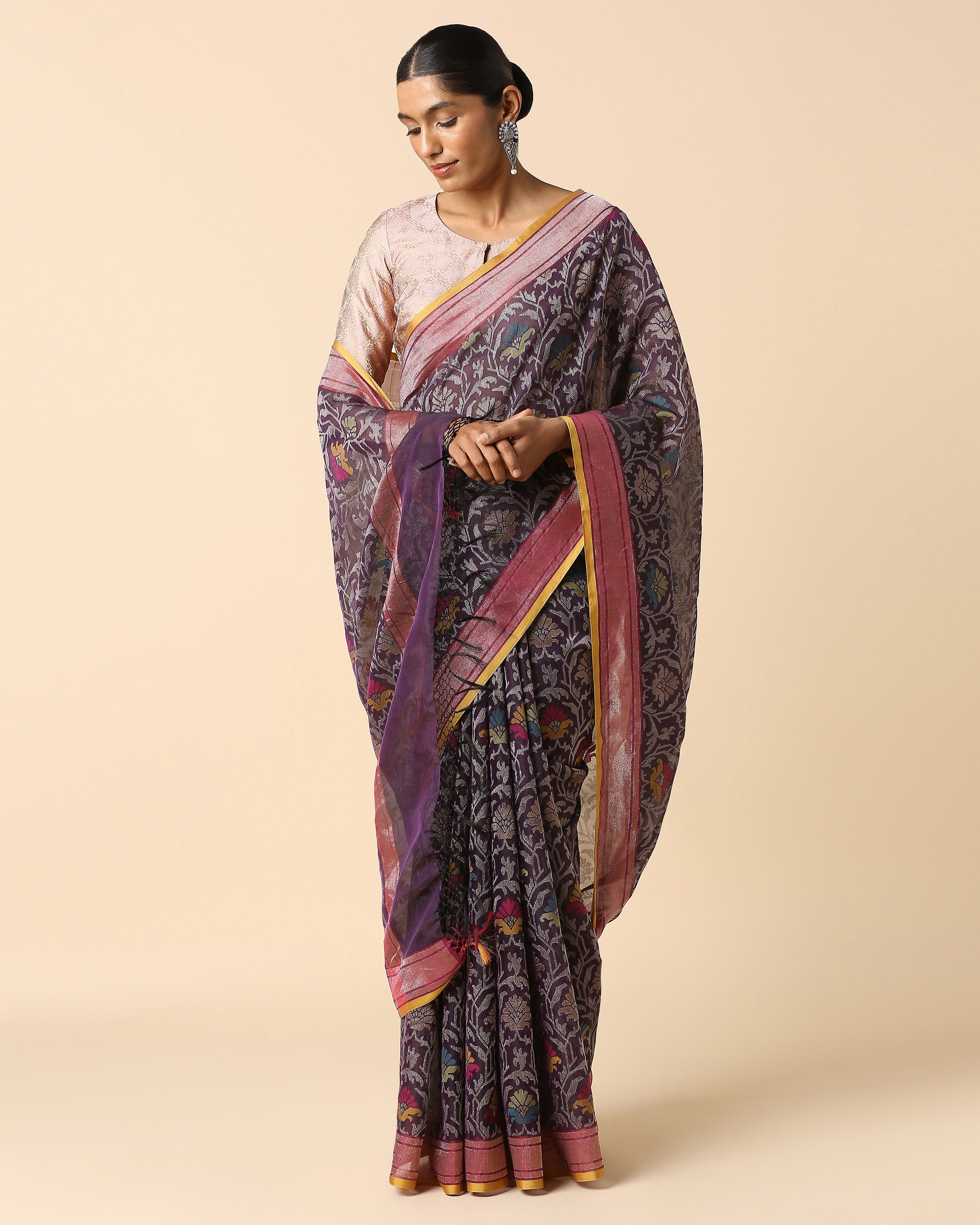 Laksh Banarasi Jamdani Silk Cotton Saree