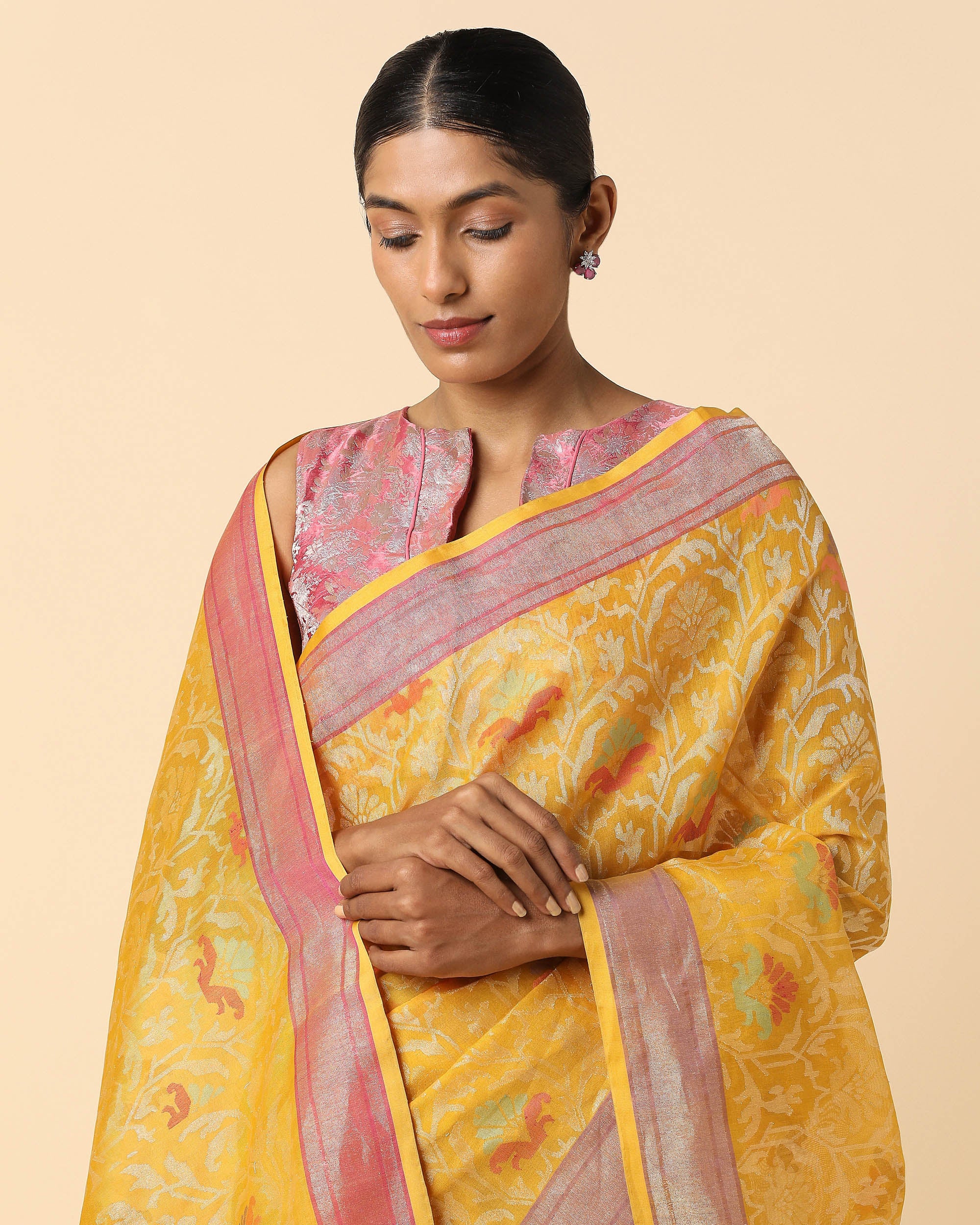 Laksh Banarasi Jamdani Silk Cotton Saree