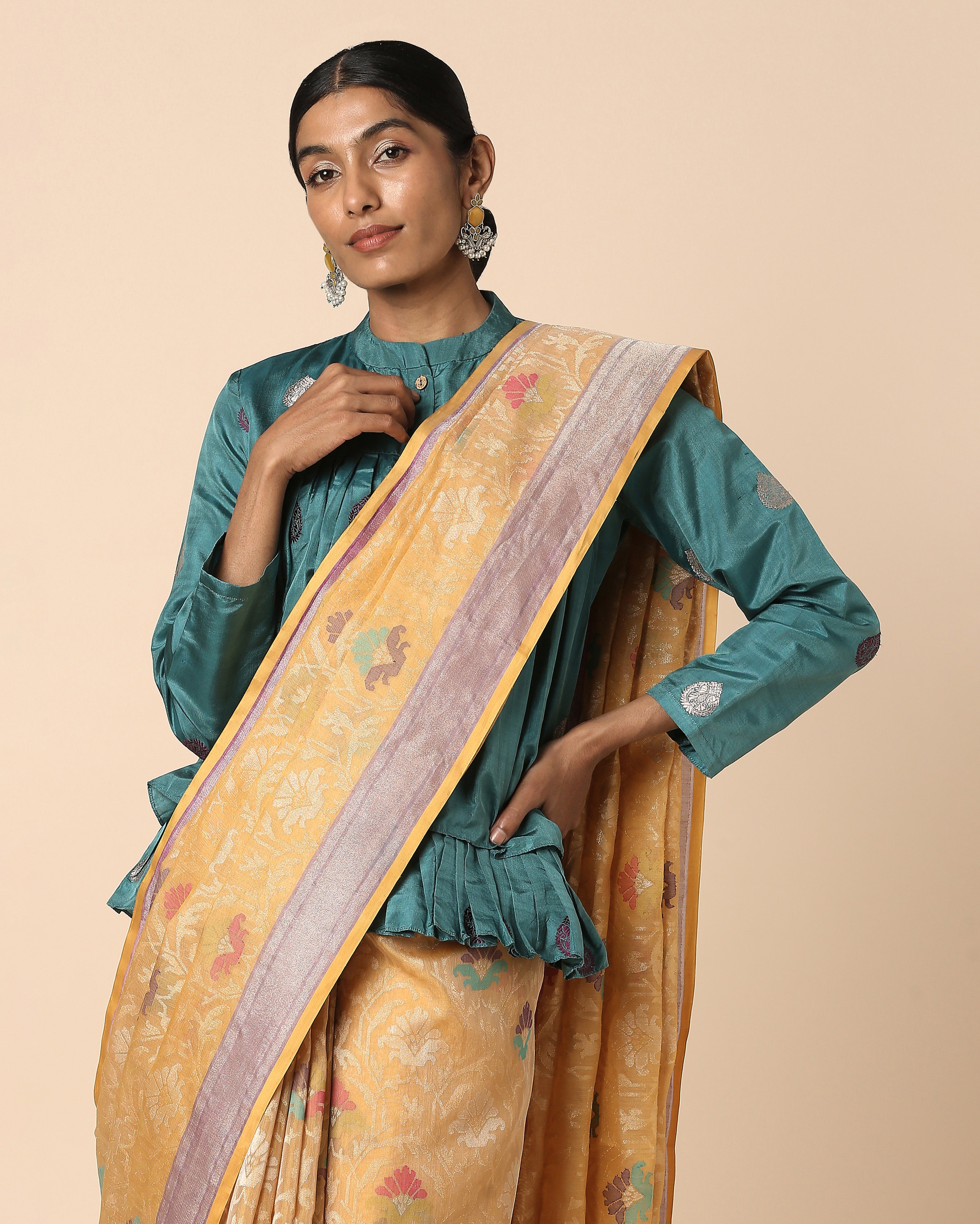 Laksh Banarasi Jamdani Silk Cotton Saree