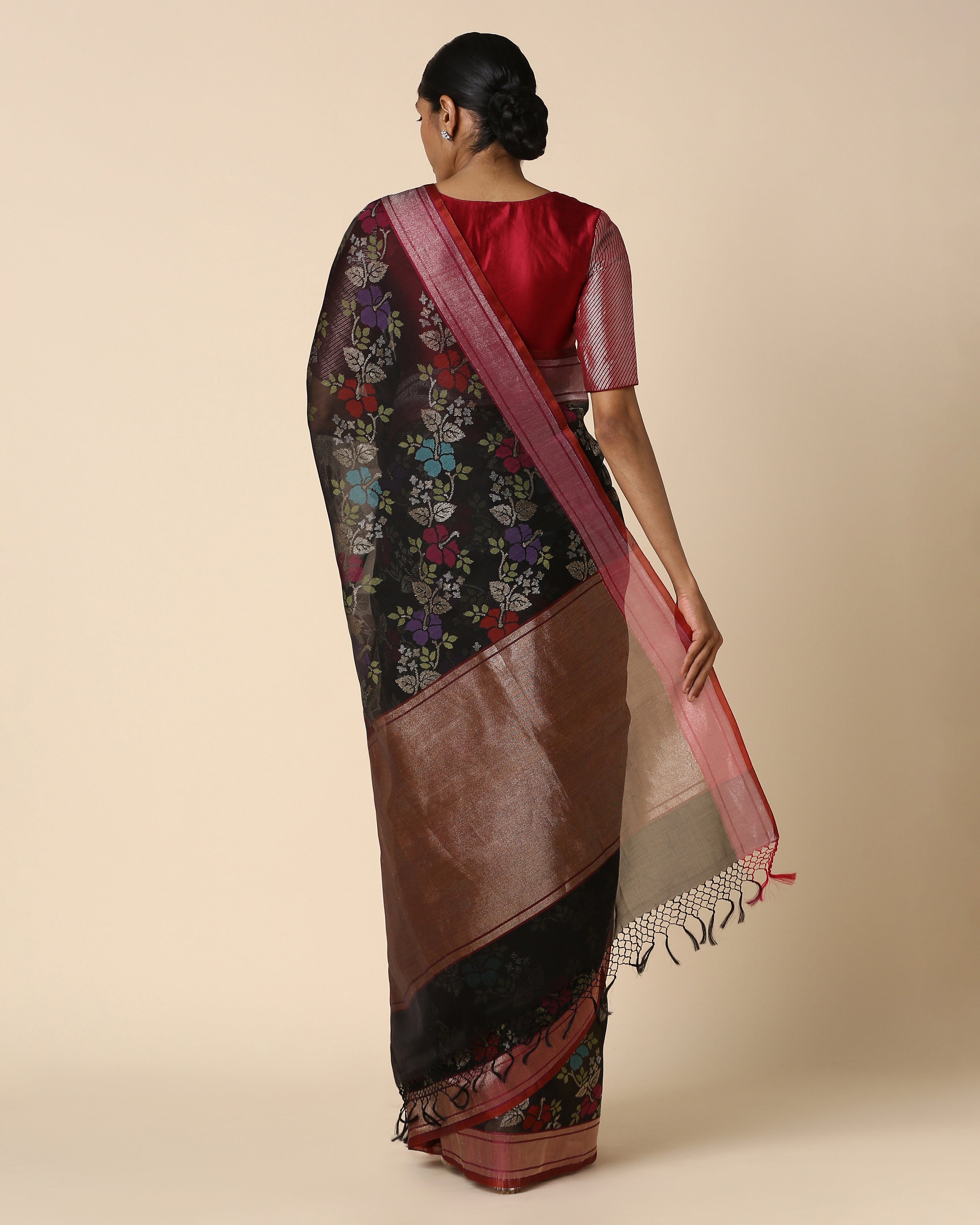 Sindhura Banarasi Jamdani Silk Cotton Saree