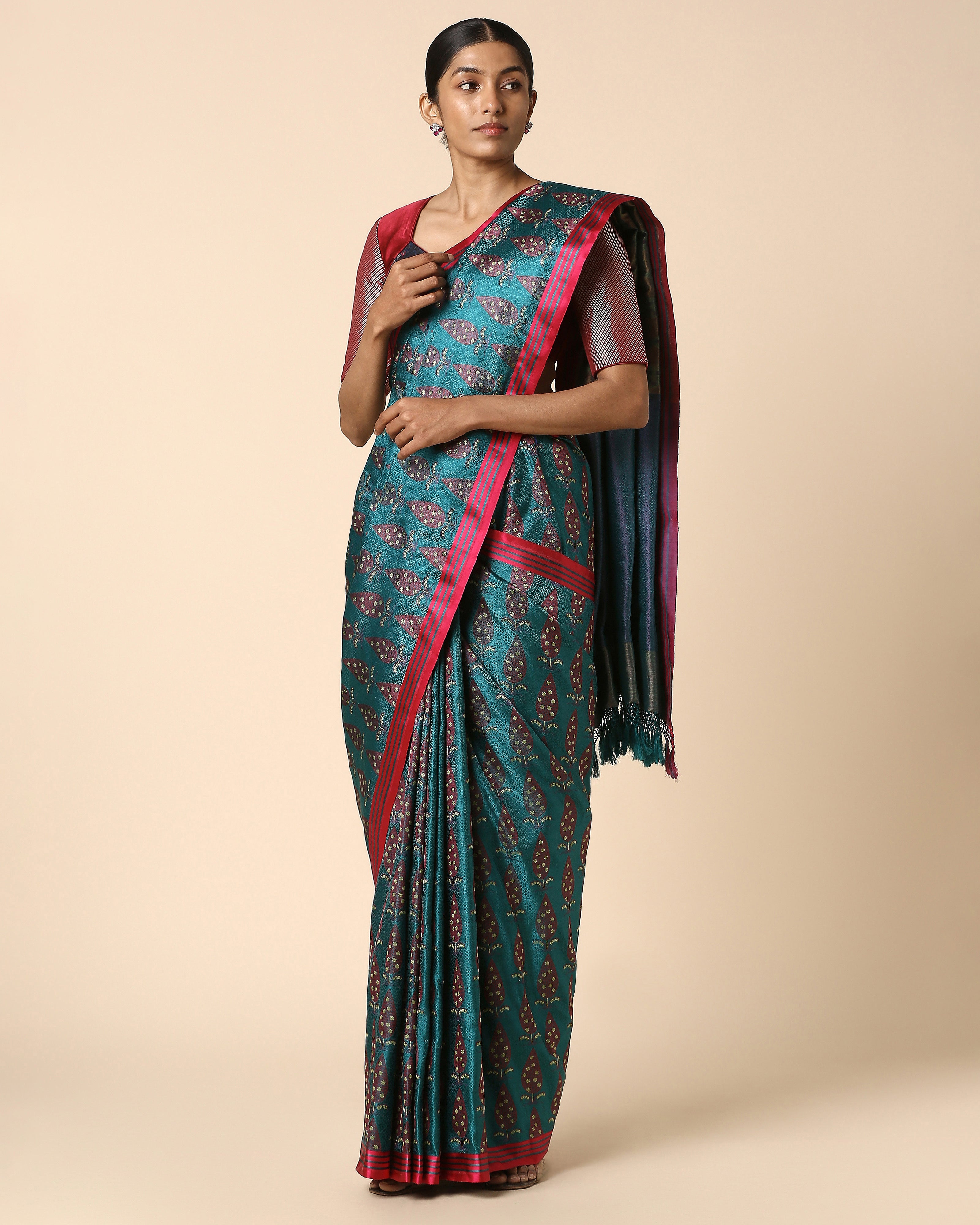 Abirah Banarasi Tanchoi Silk Saree