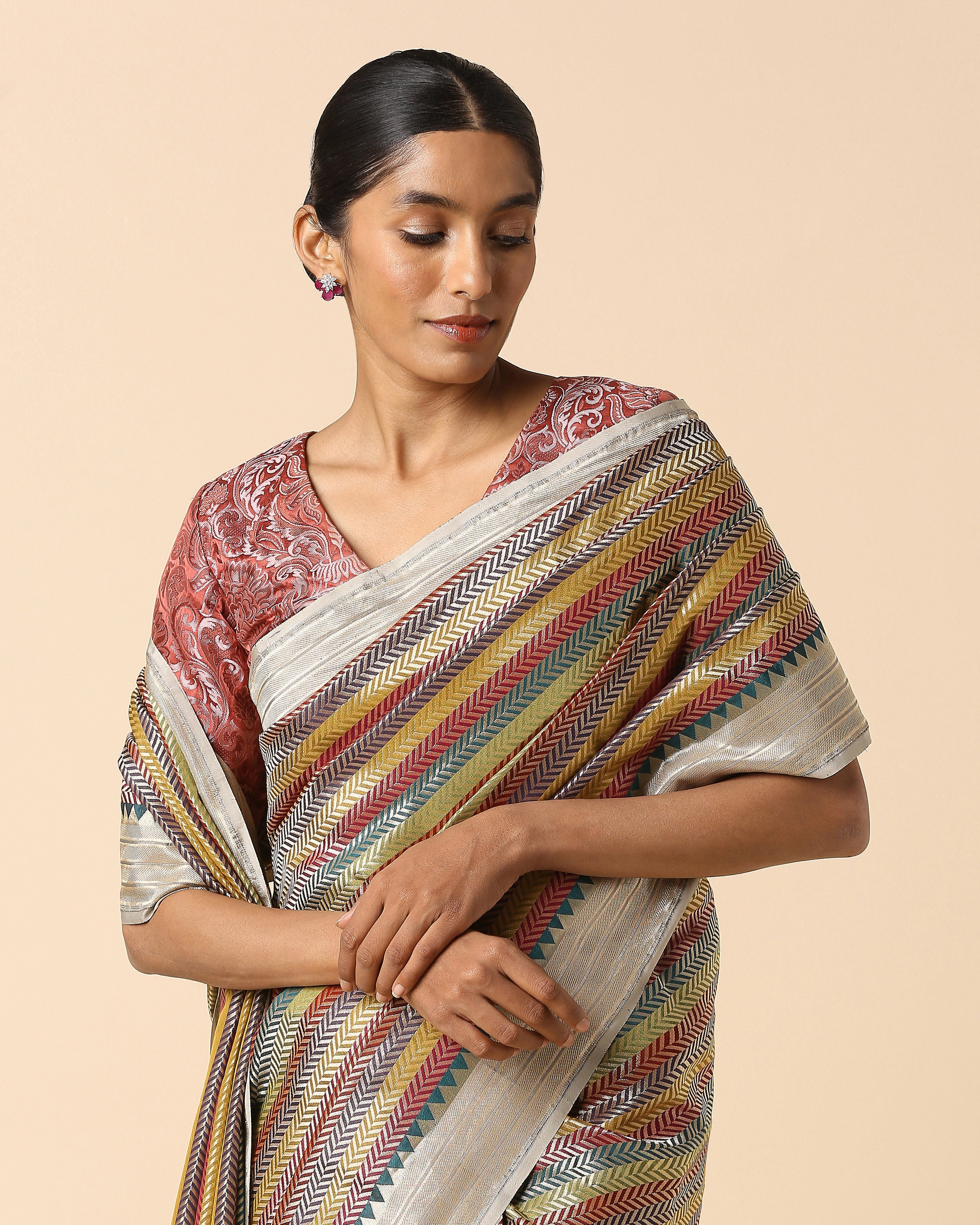 Papiya Banarasi Cutwork Silk Saree