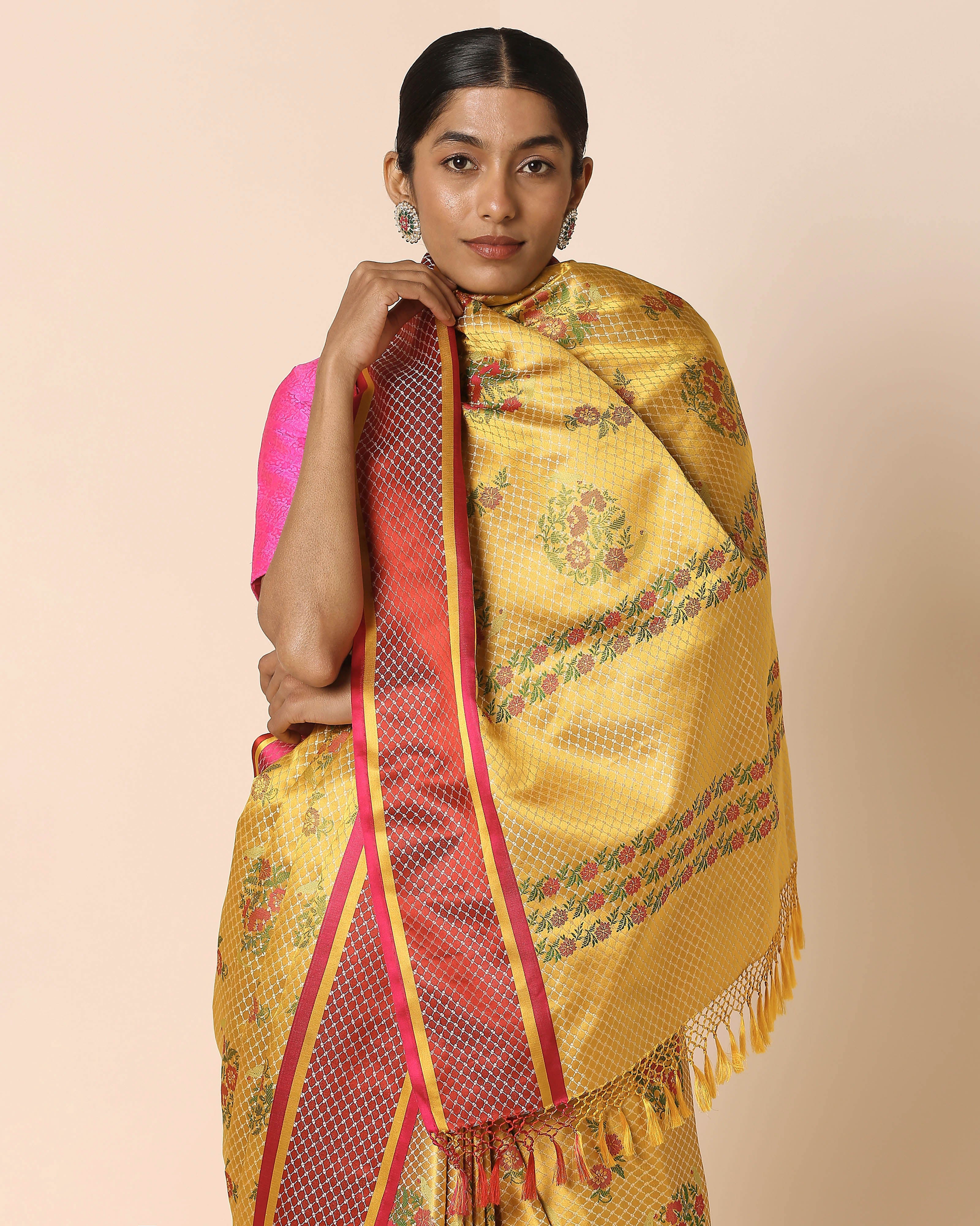Raechal Banarasi Tanchoi Silk Saree