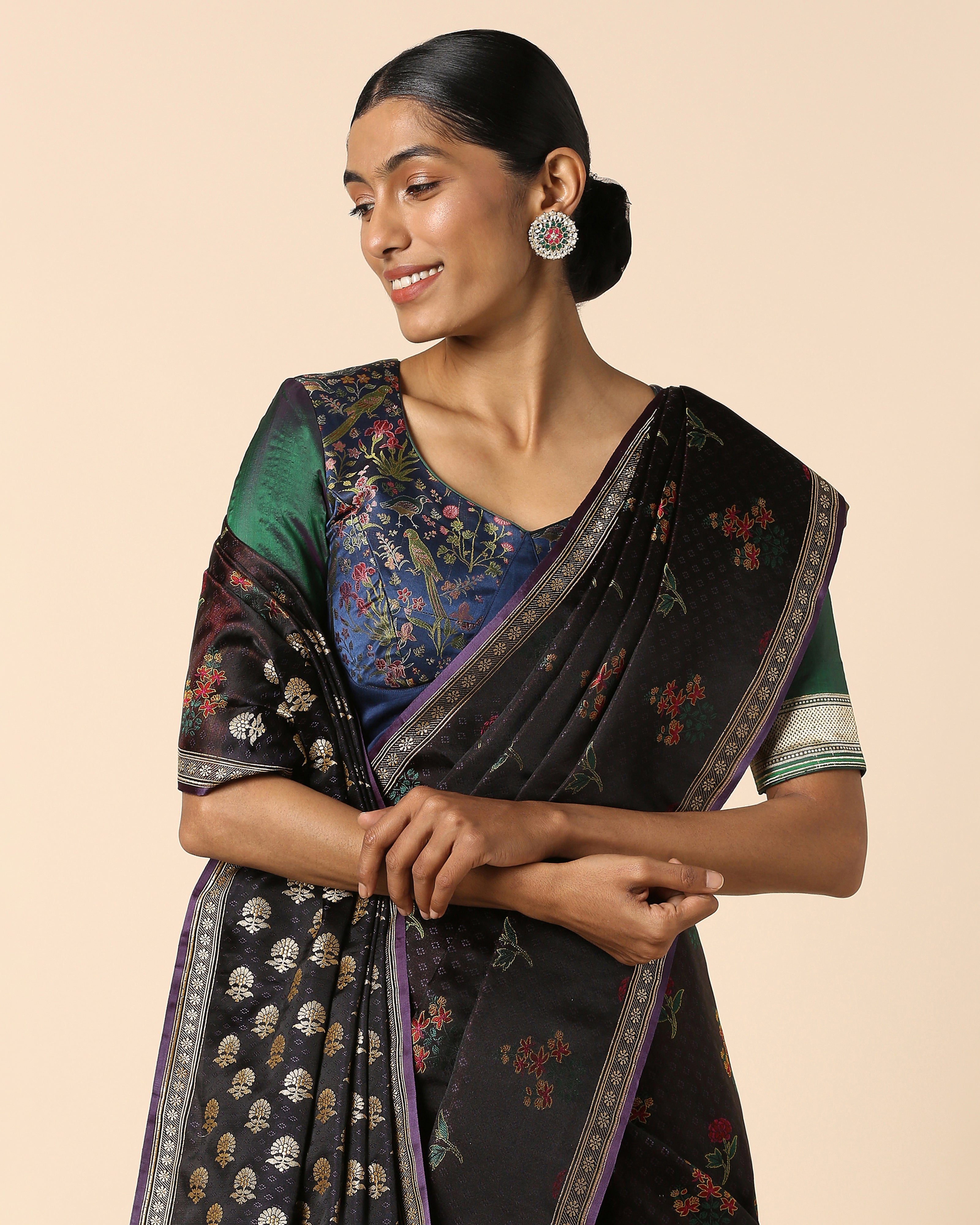Shamiksha Banarasi Tanchoi And Kadwa Silk Saree