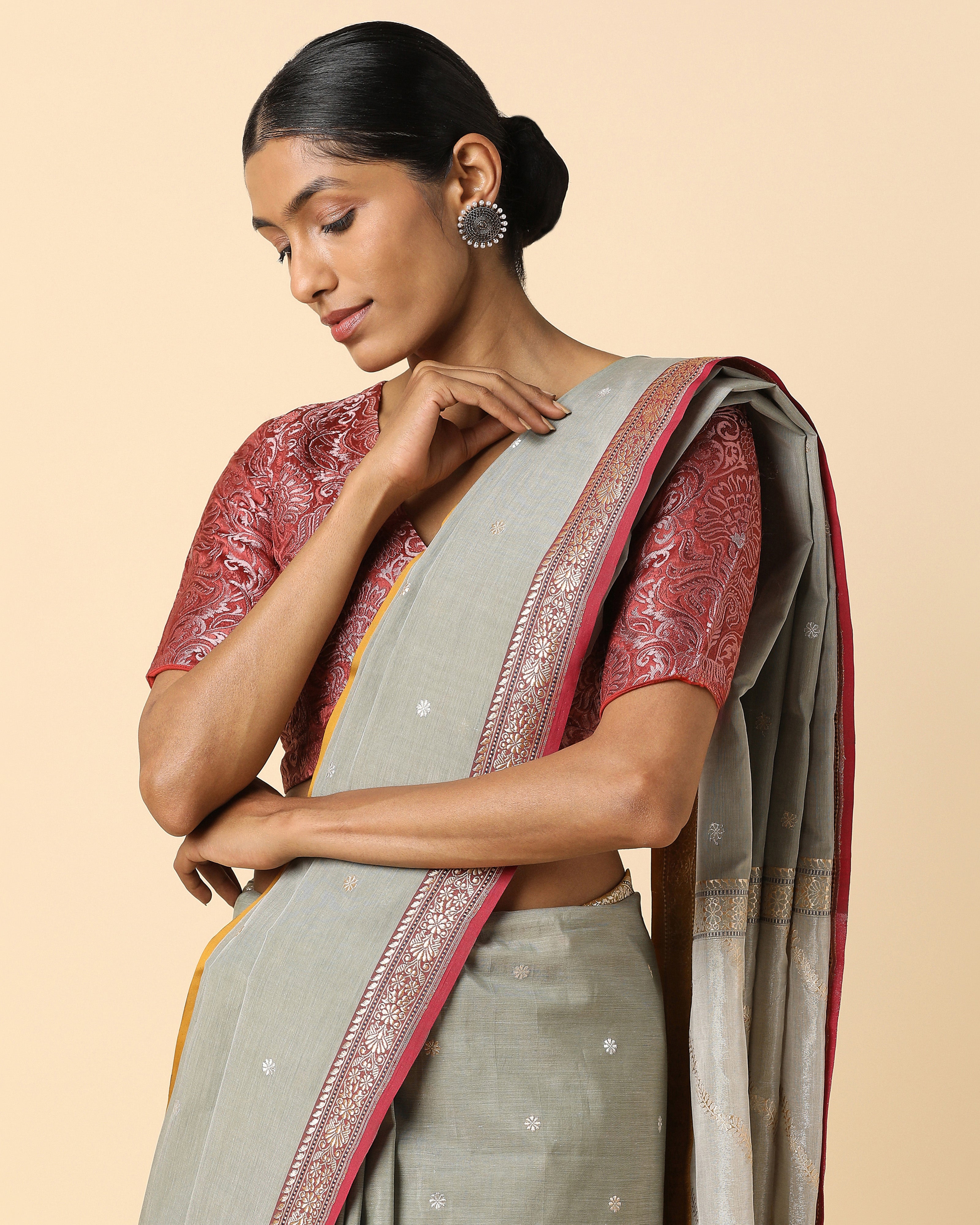 Acala Banarasi Kadwa Cotton Saree