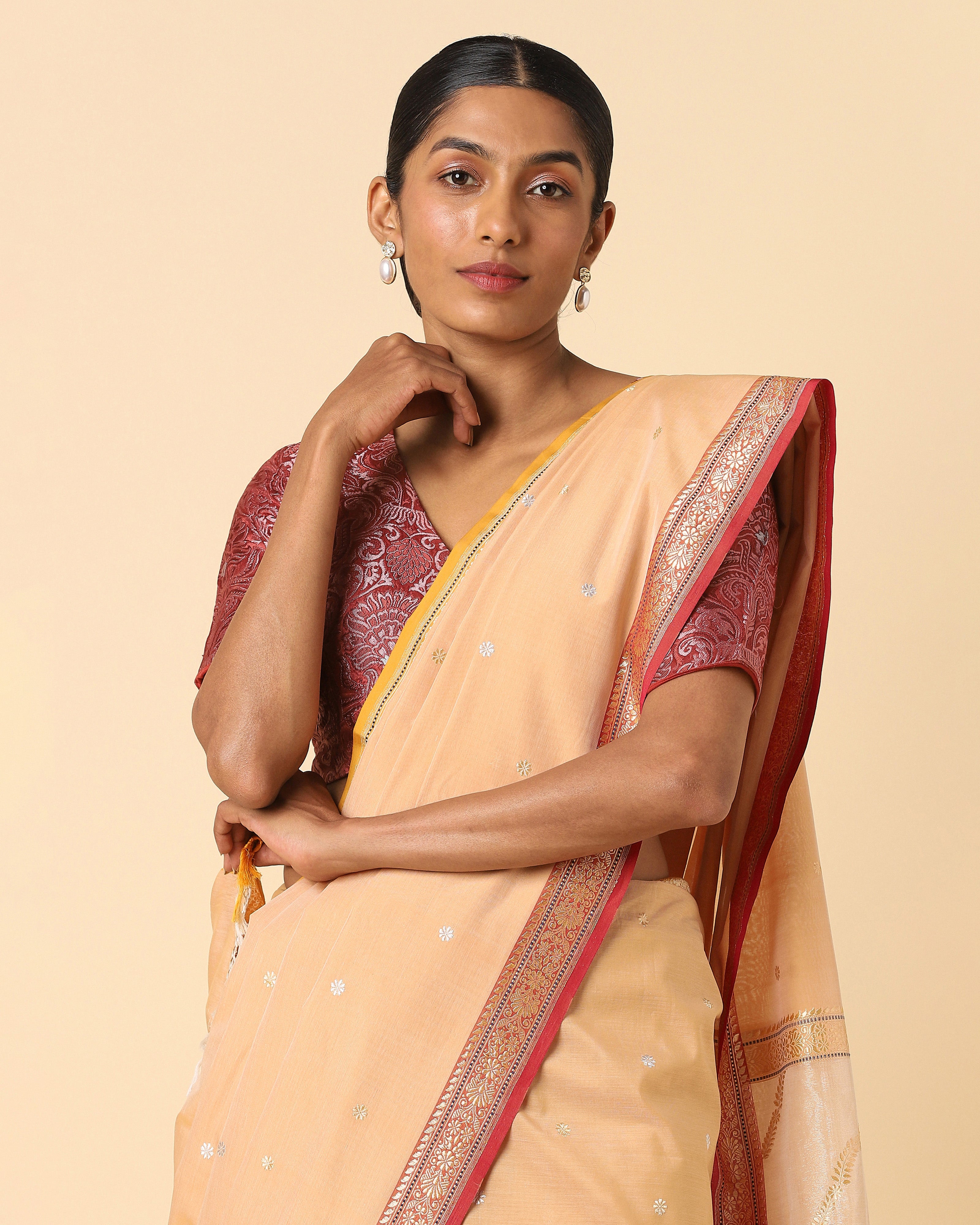 Acala Banarasi Kadwa Cotton Saree