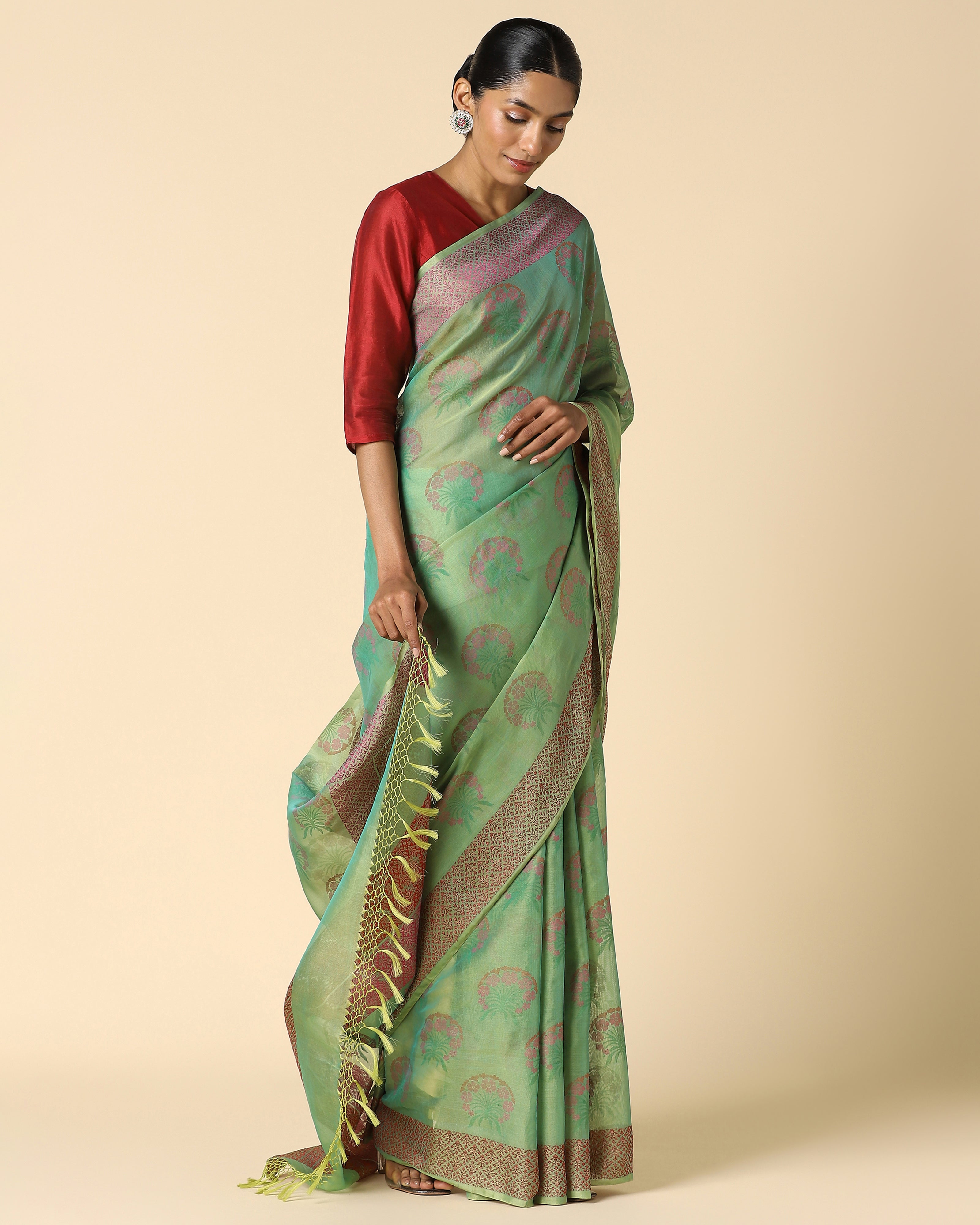 Anwitha Banarasi Jamdani Silk Cotton Saree