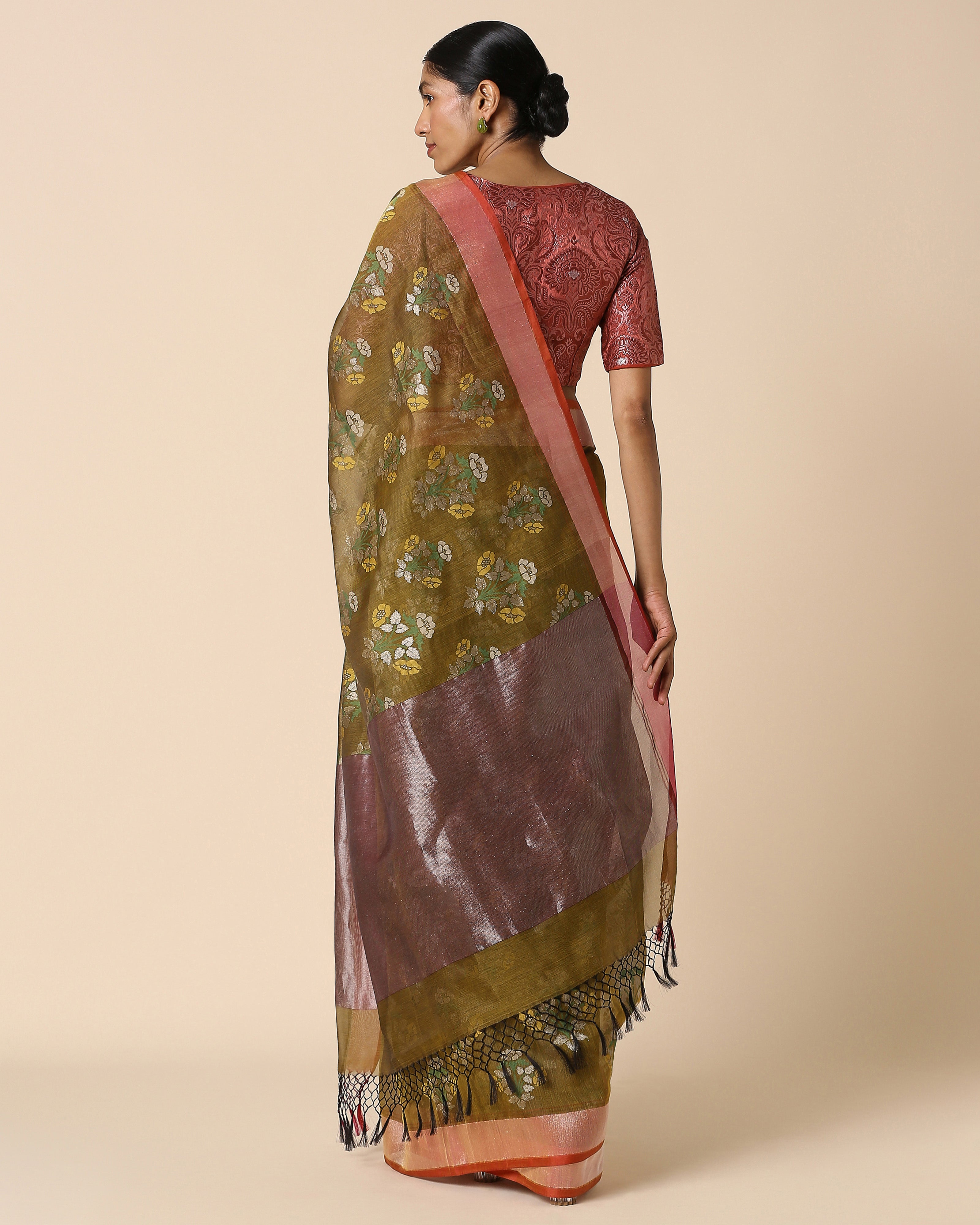 Bhavini Banarasi Jamdani Silk Cotton Saree