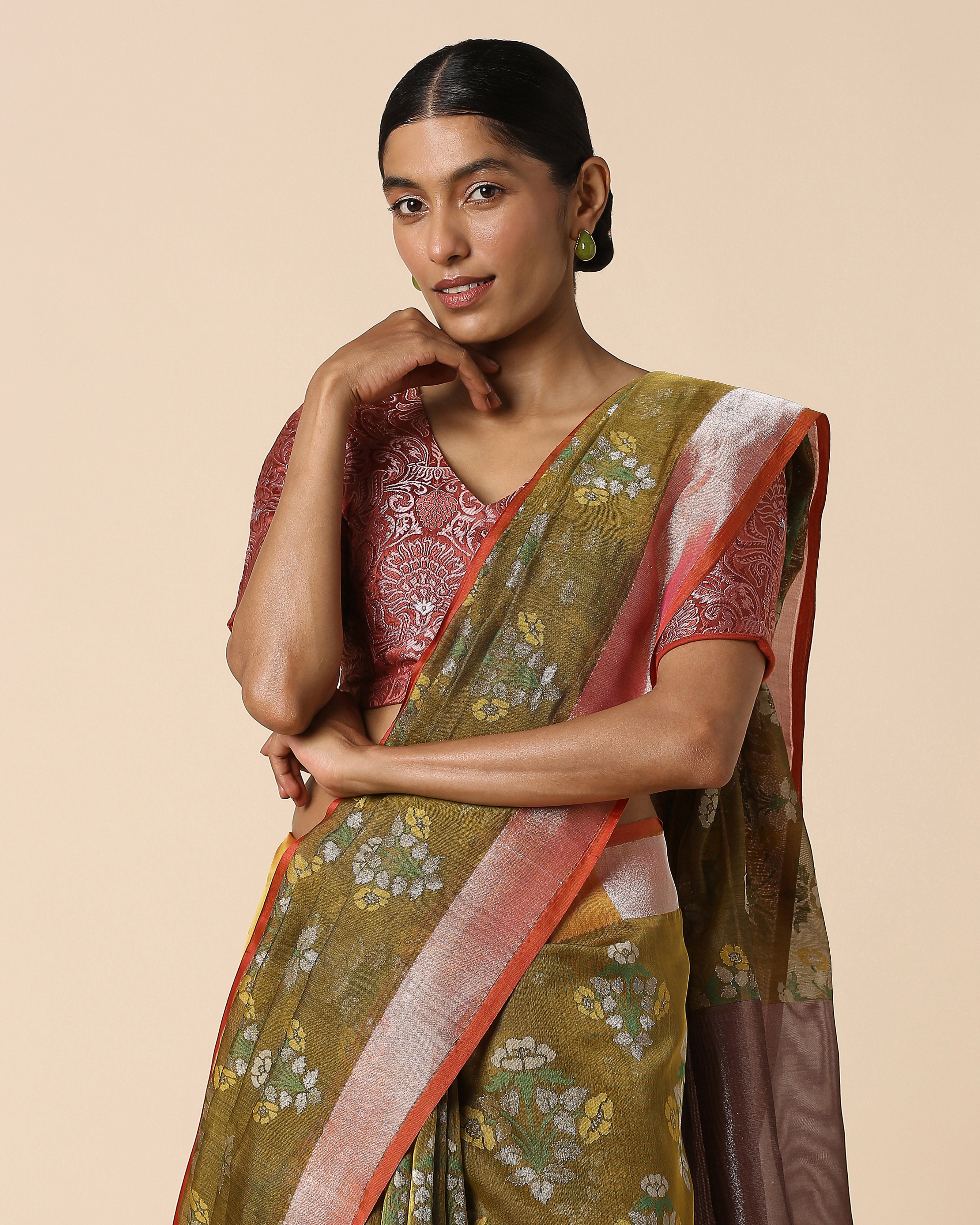 Bhavini Banarasi Jamdani Silk Cotton Saree