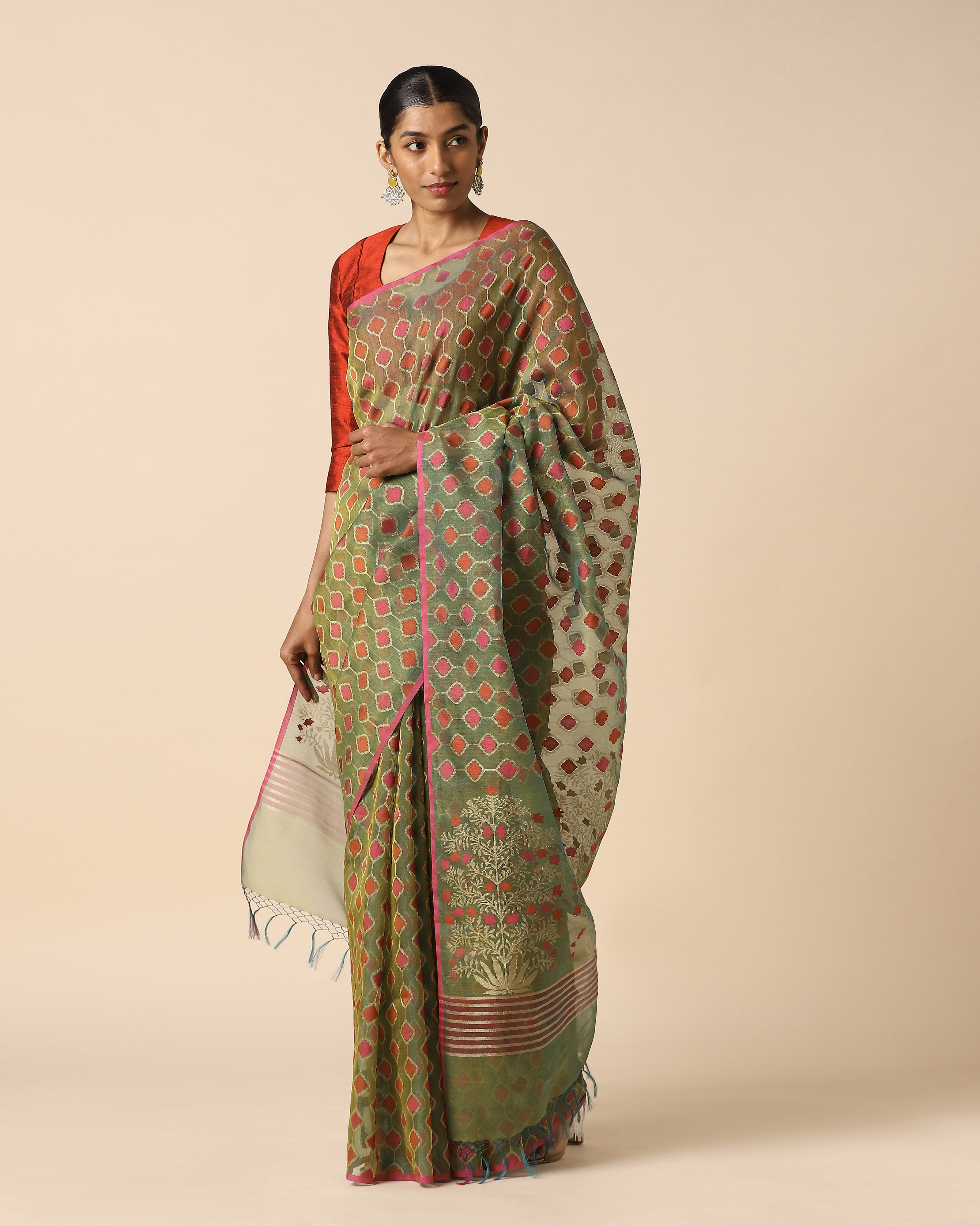 Purala Banarasi Jamdani Silk Cotton Saree